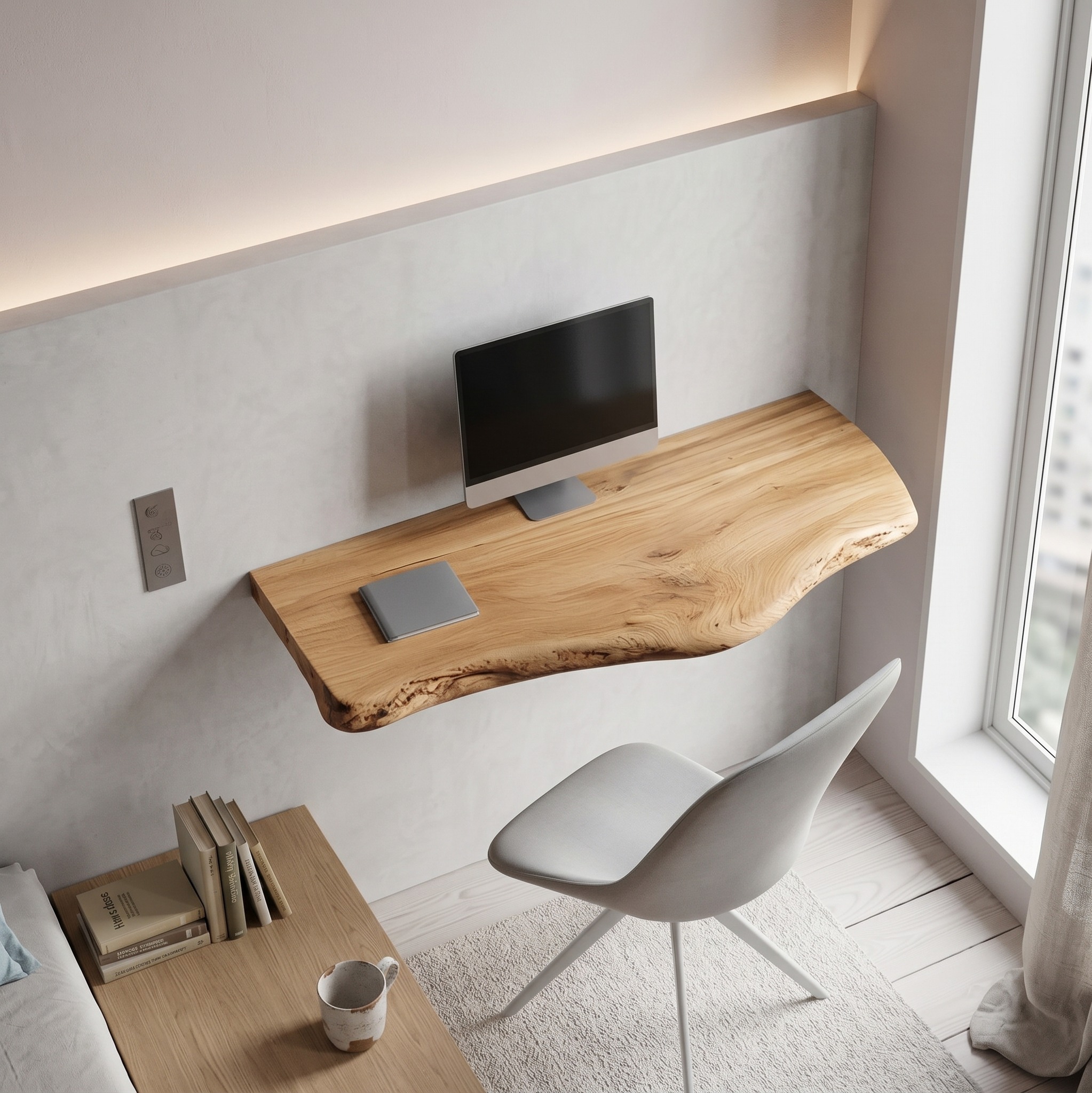 Rustic Floating Desk for Home Office and Bedroom