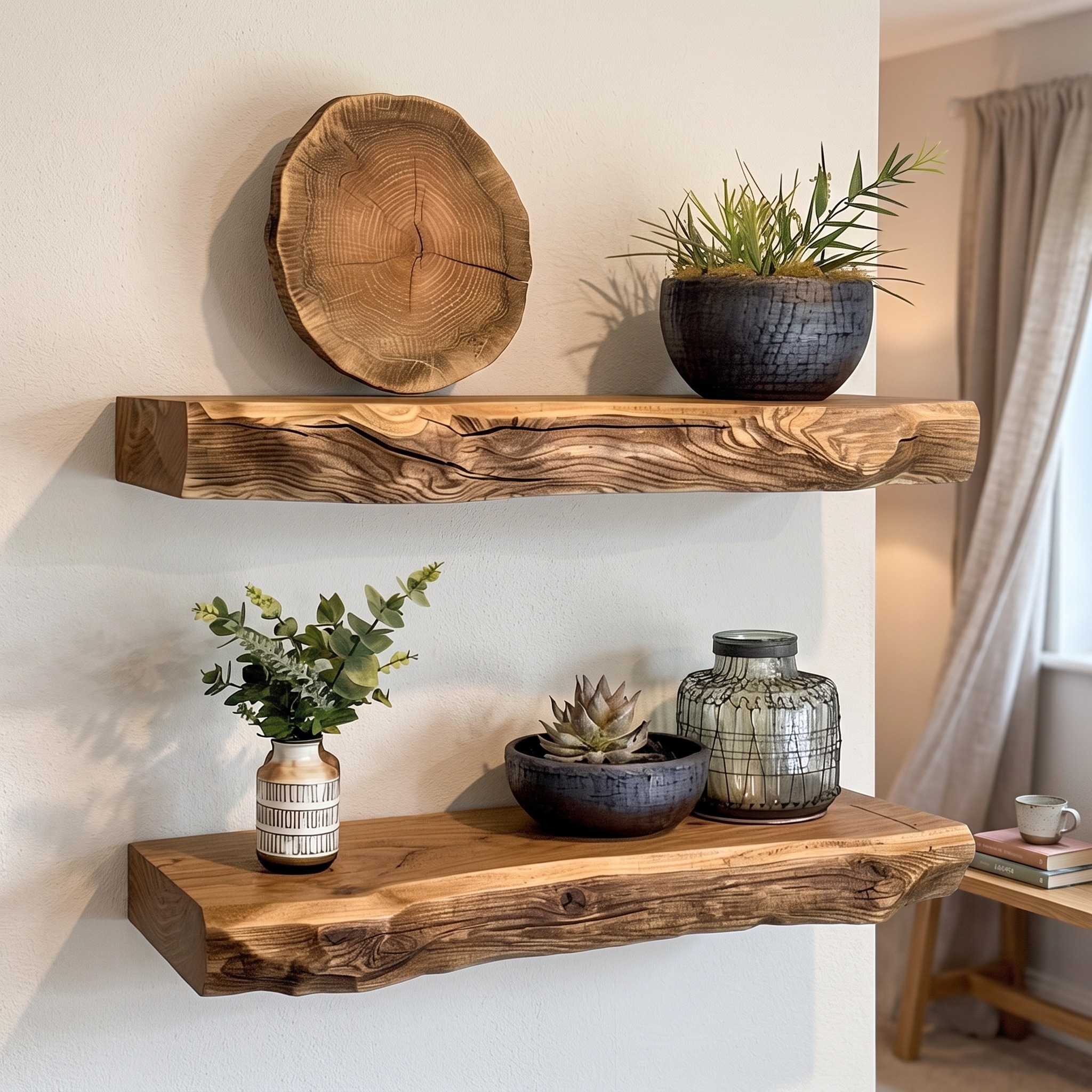 Rustic Floating Shelf Live Edge