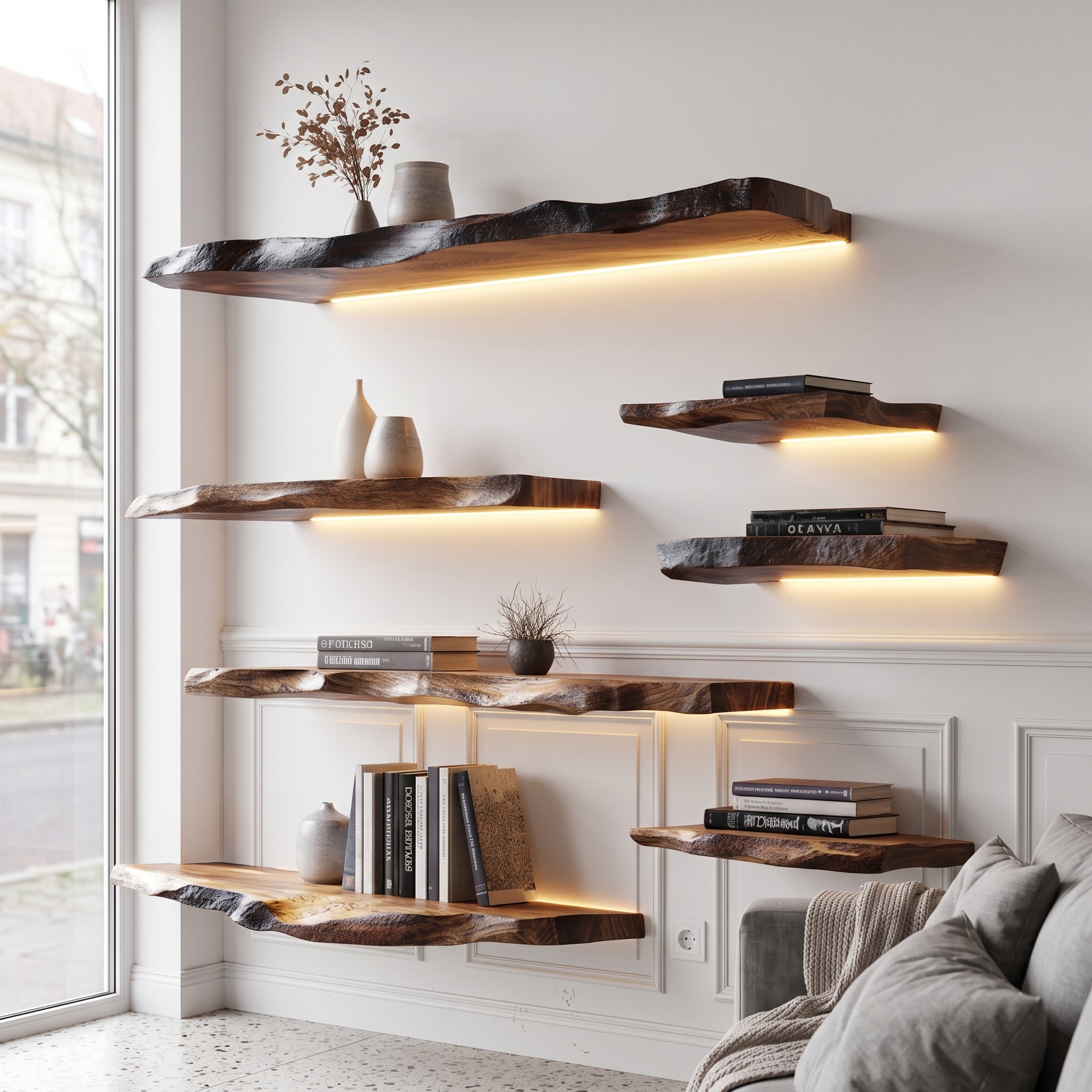 Rustic Floating Shelf Modern Living or Dining Room