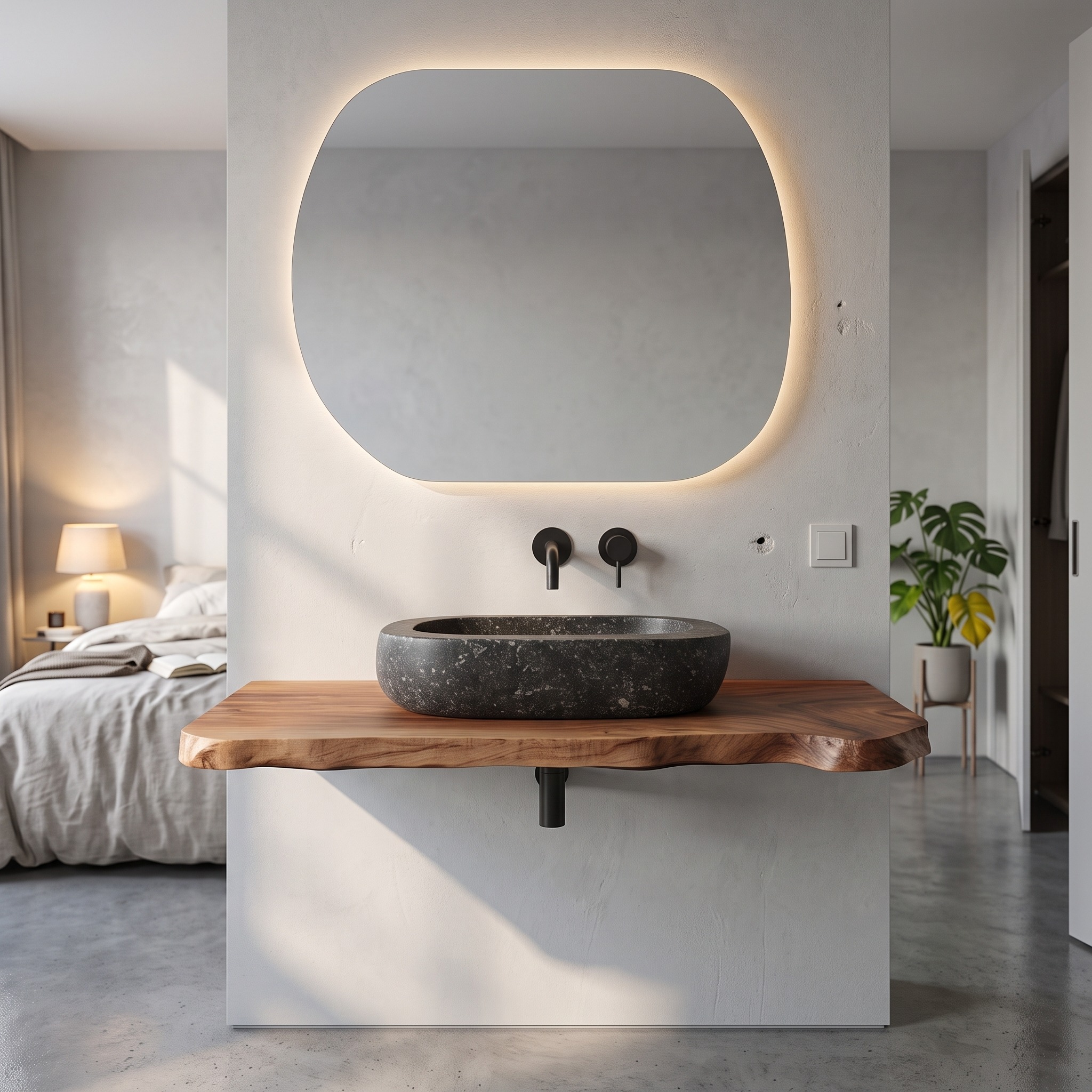 Rustic Floating Vanity Countertop Modern Bathroom