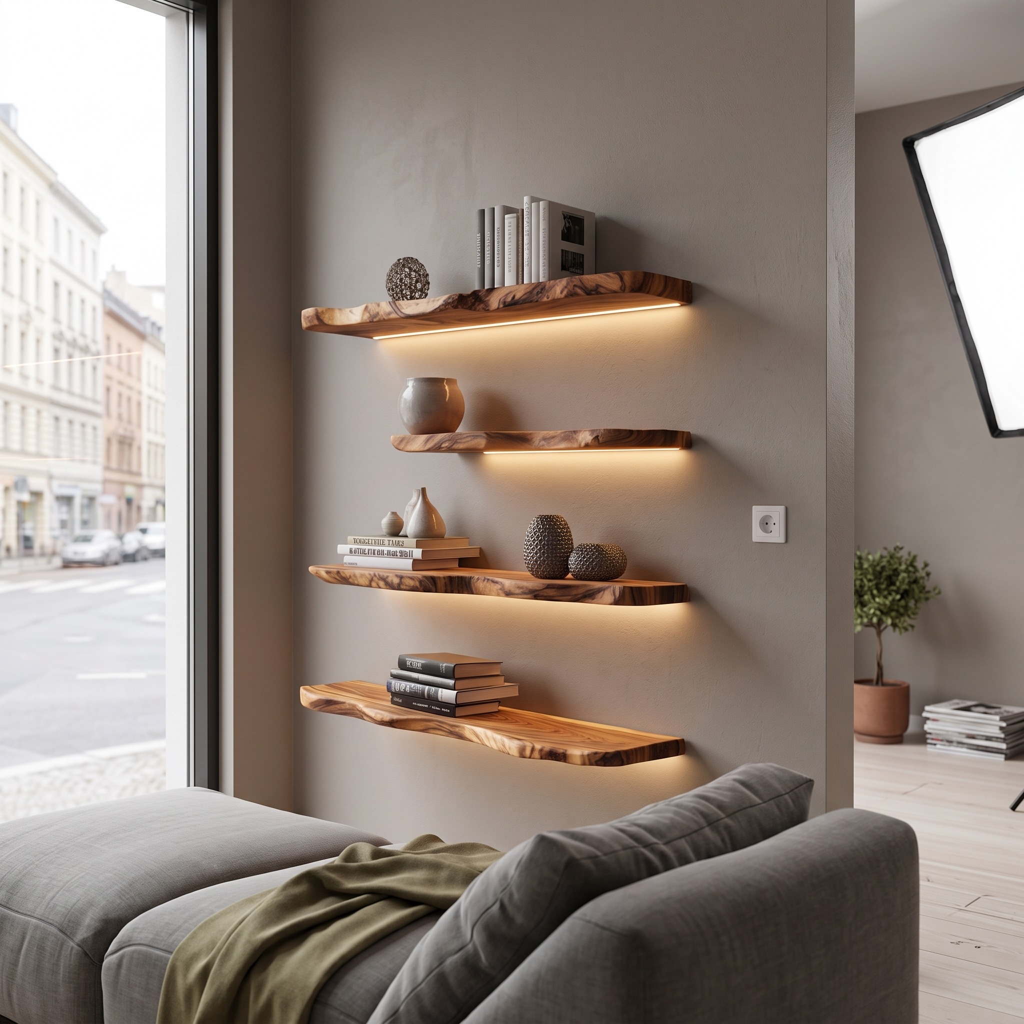 Rustic Floating Wall Shelf Living Room Bedroom Office