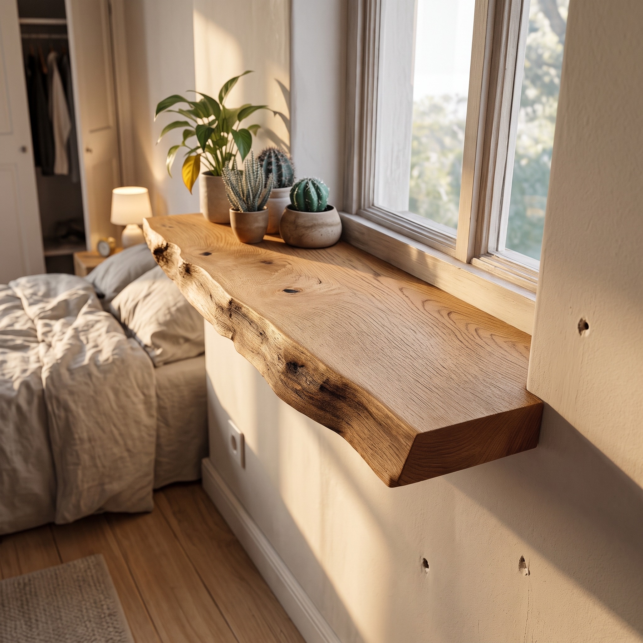 Rustic Floating Window Shelf Kitchen Dining Entryway
