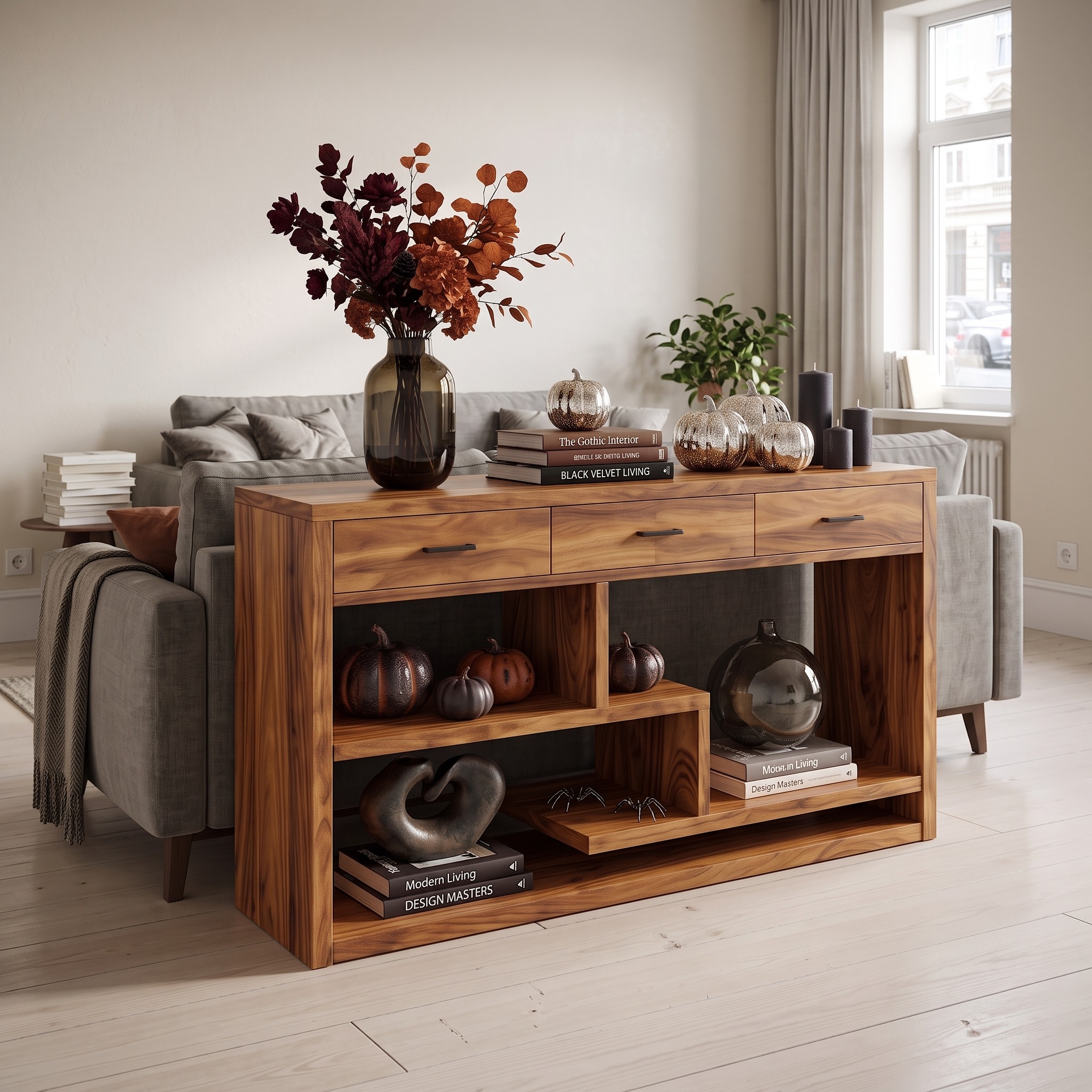 Rustic Halloween Sofa Table Contemporary Living Room