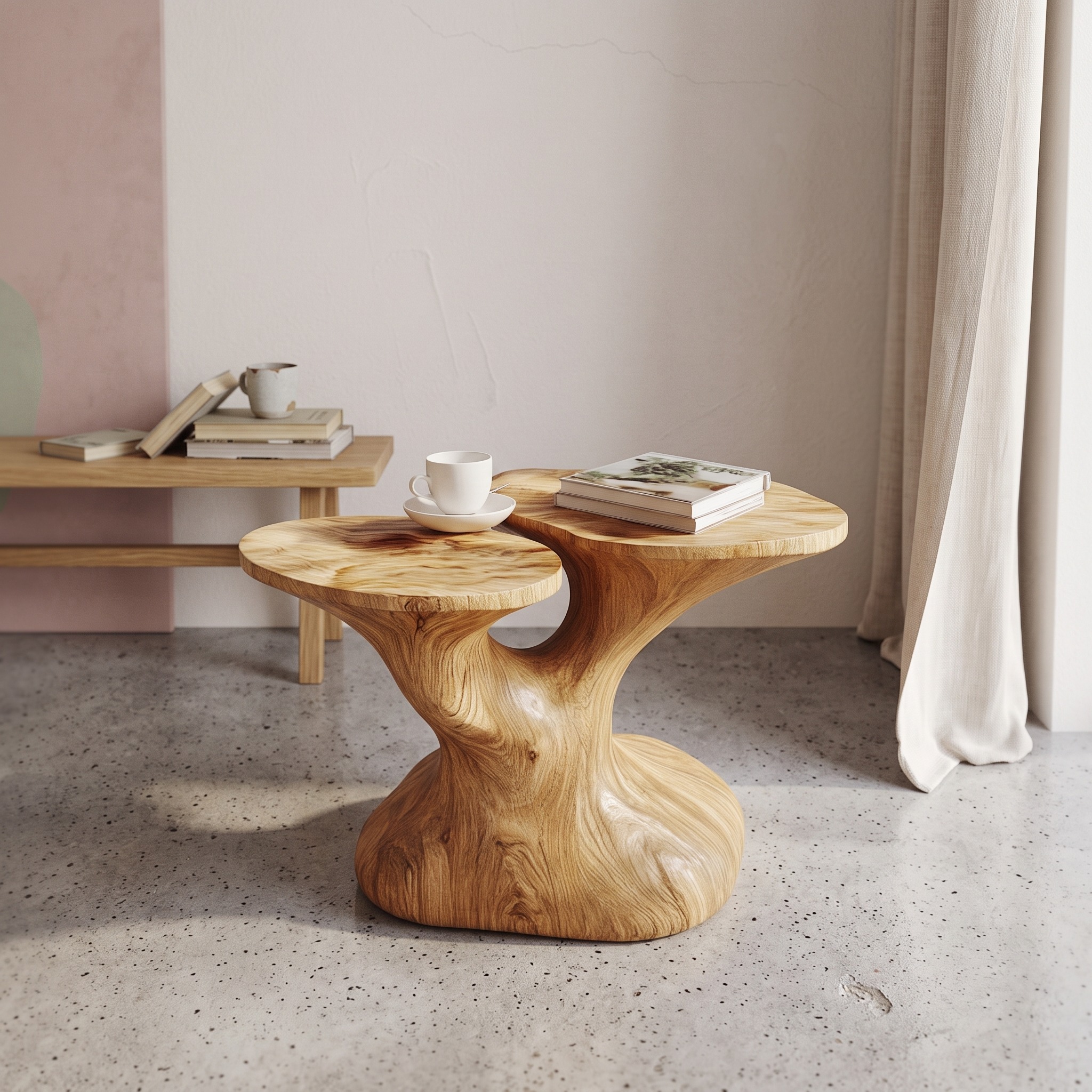 Rustic Handcrafted Bedside Table Bedroom Living Space