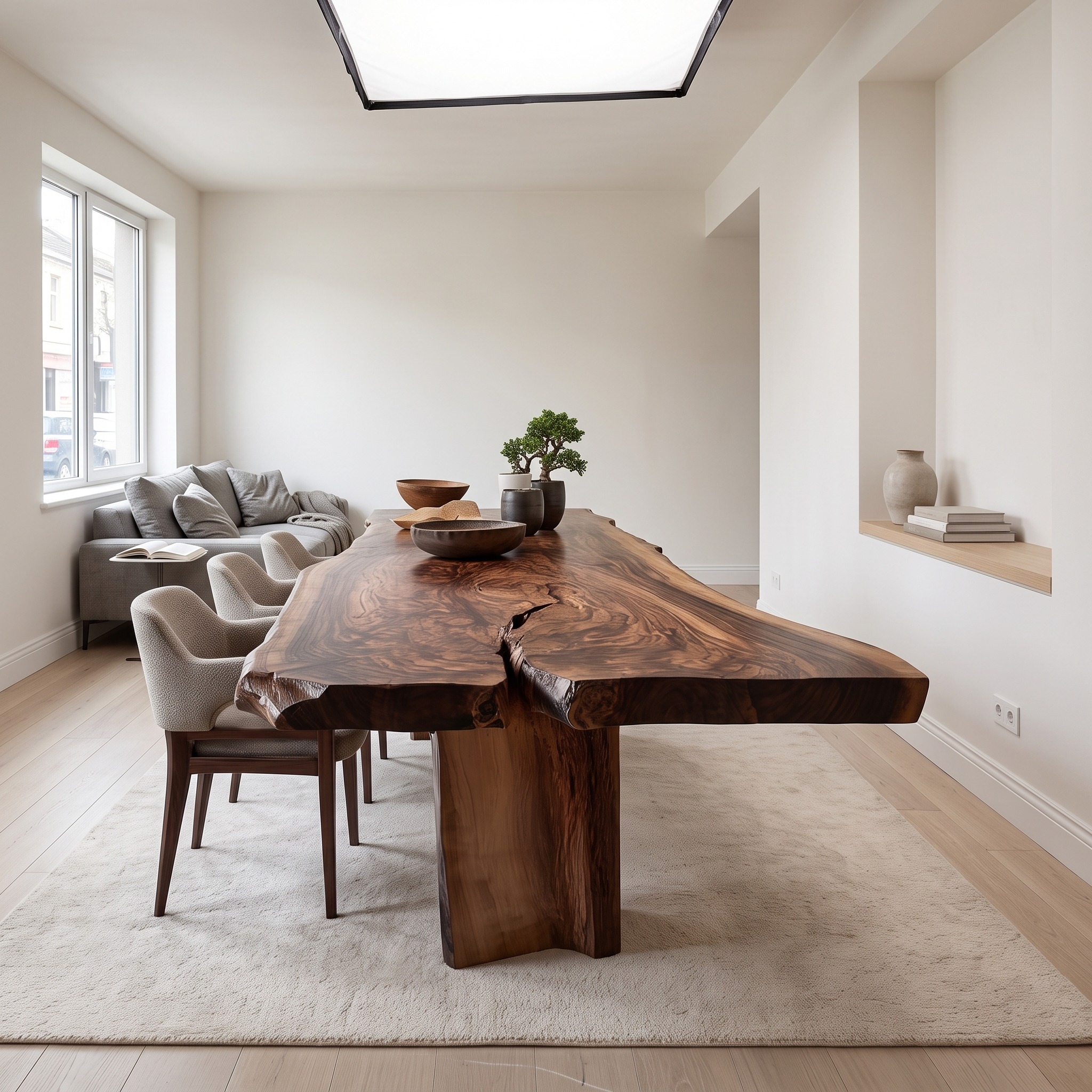 Rustic Handcrafted Solid Wood Dining Table Dining Room