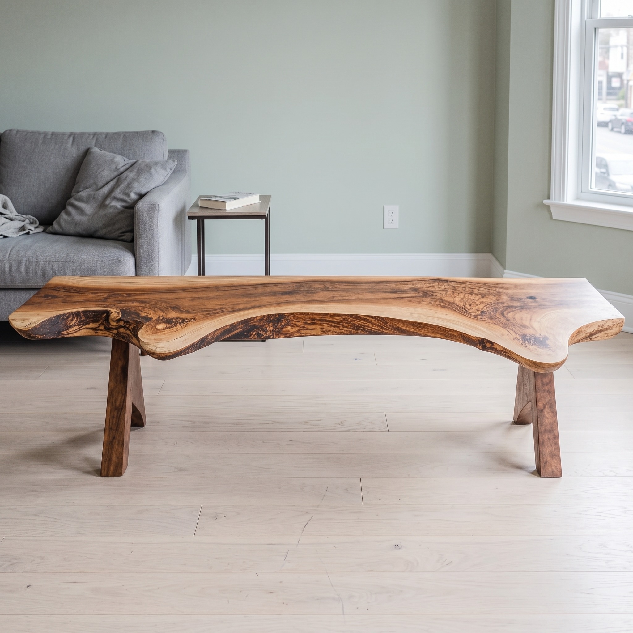 Rustic Handcrafted Wood Bench for Living Room or Entryway