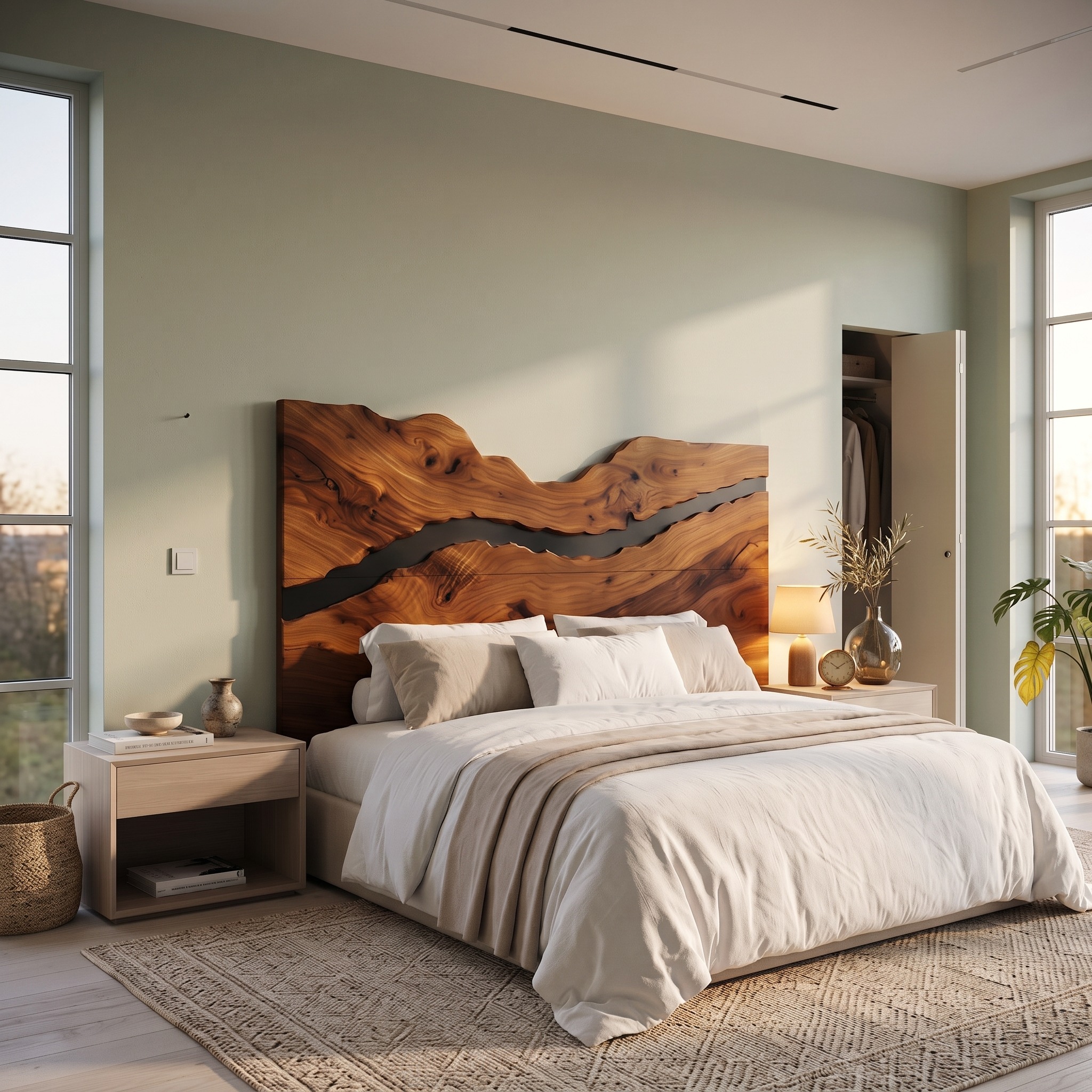Rustic Headboard Slatted Bed Headboard for Bedroom