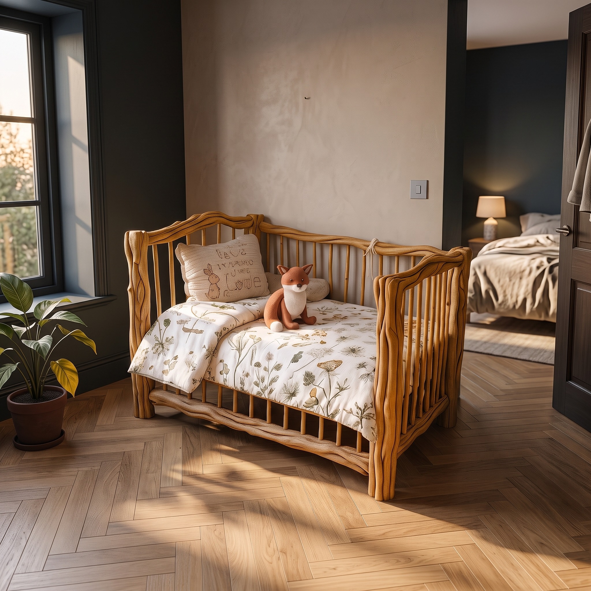 Rustic Kids Wood Bed Nursery Room