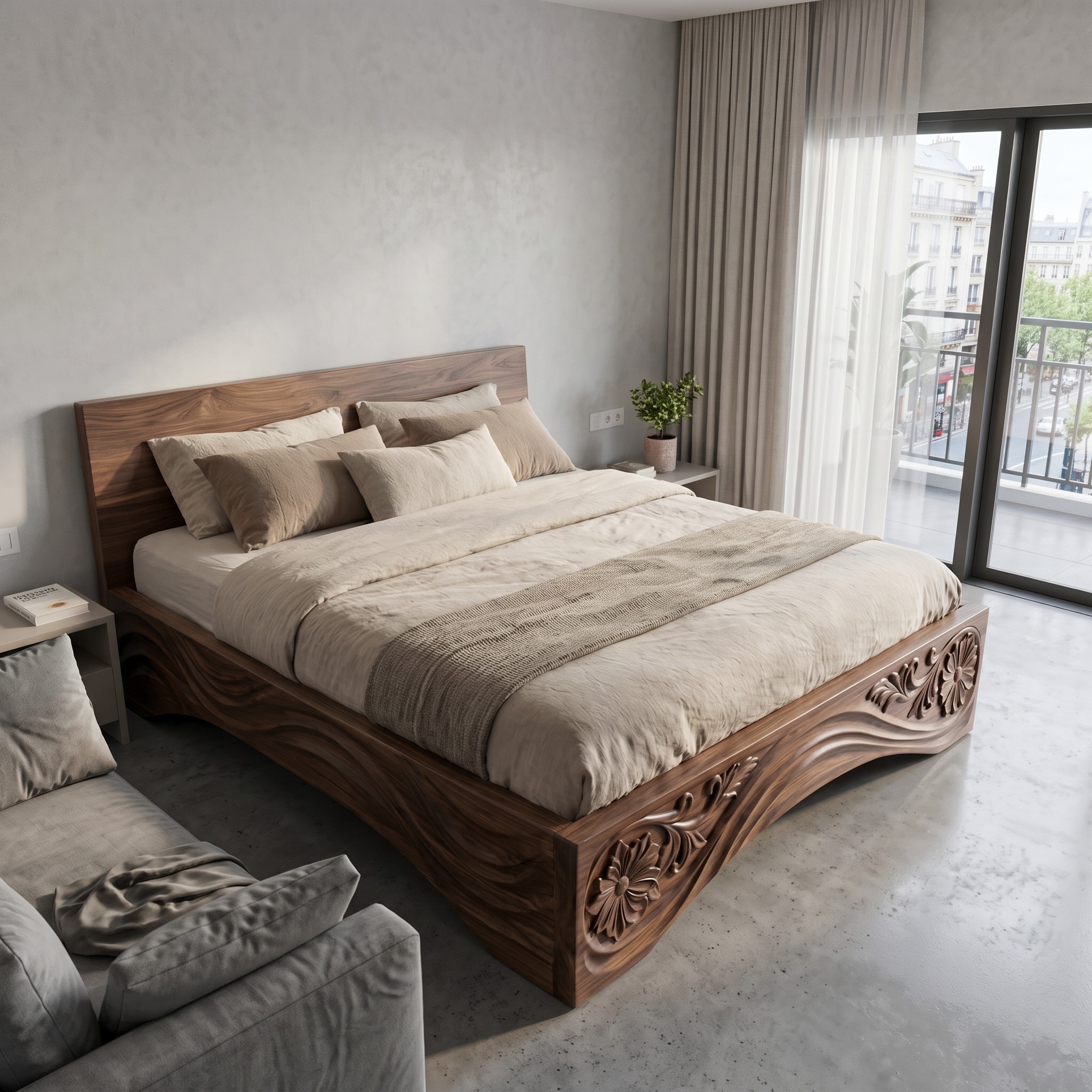 Rustic King Size Bed Frame for Bedroom and Home Interior
