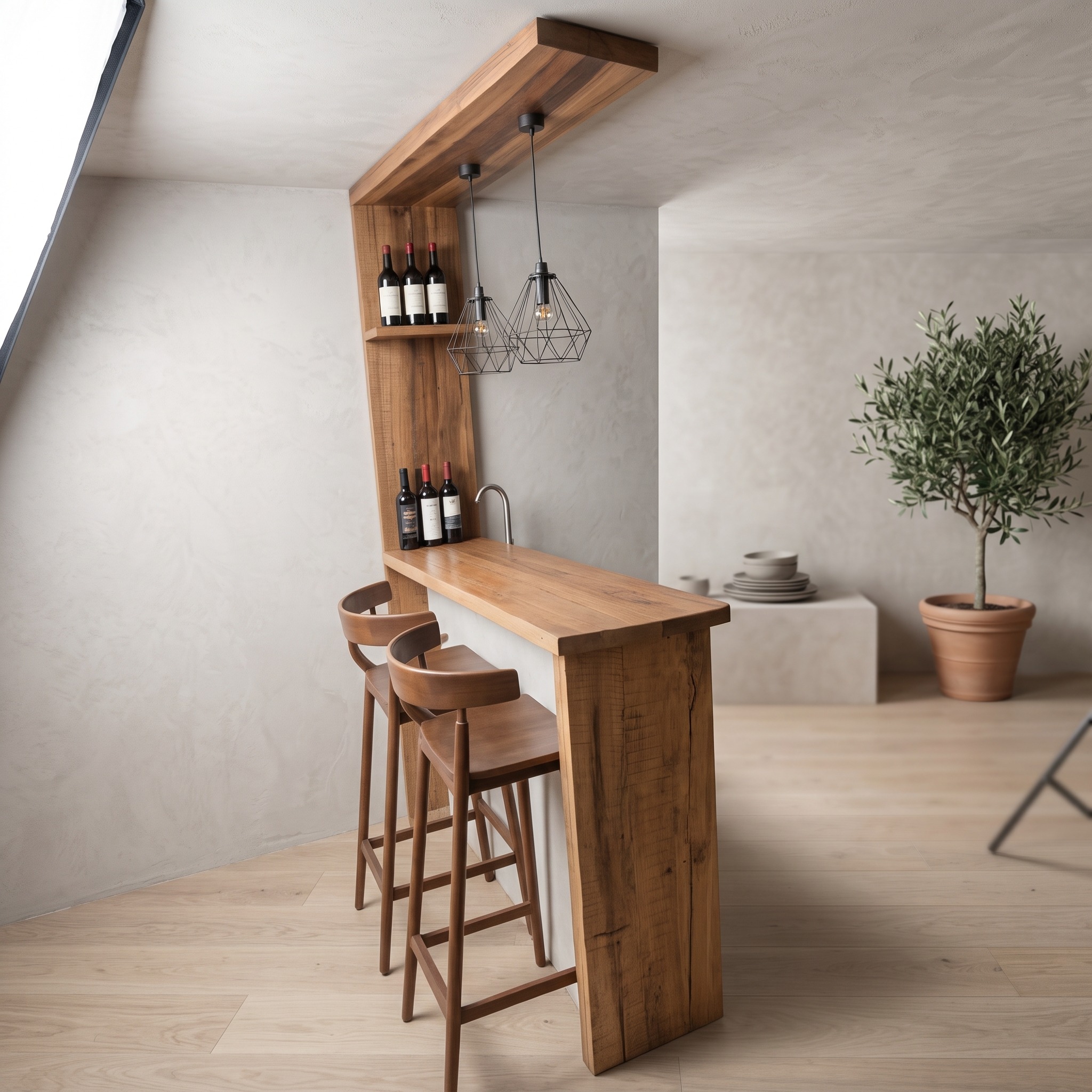 Rustic Kitchen Bar Counter for Farmhouse or Industrial Style Homes