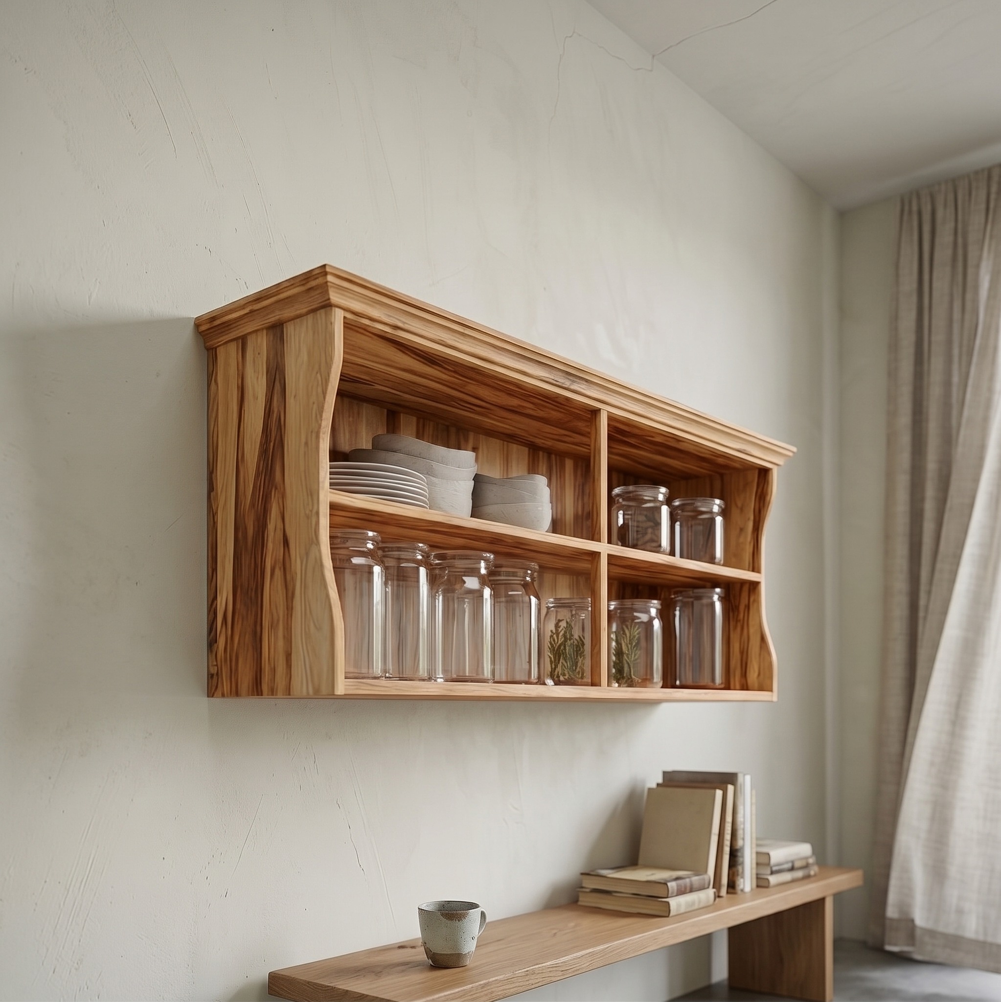 Rustic Kitchen Wall Cabinet for Cooking or Storage Area
