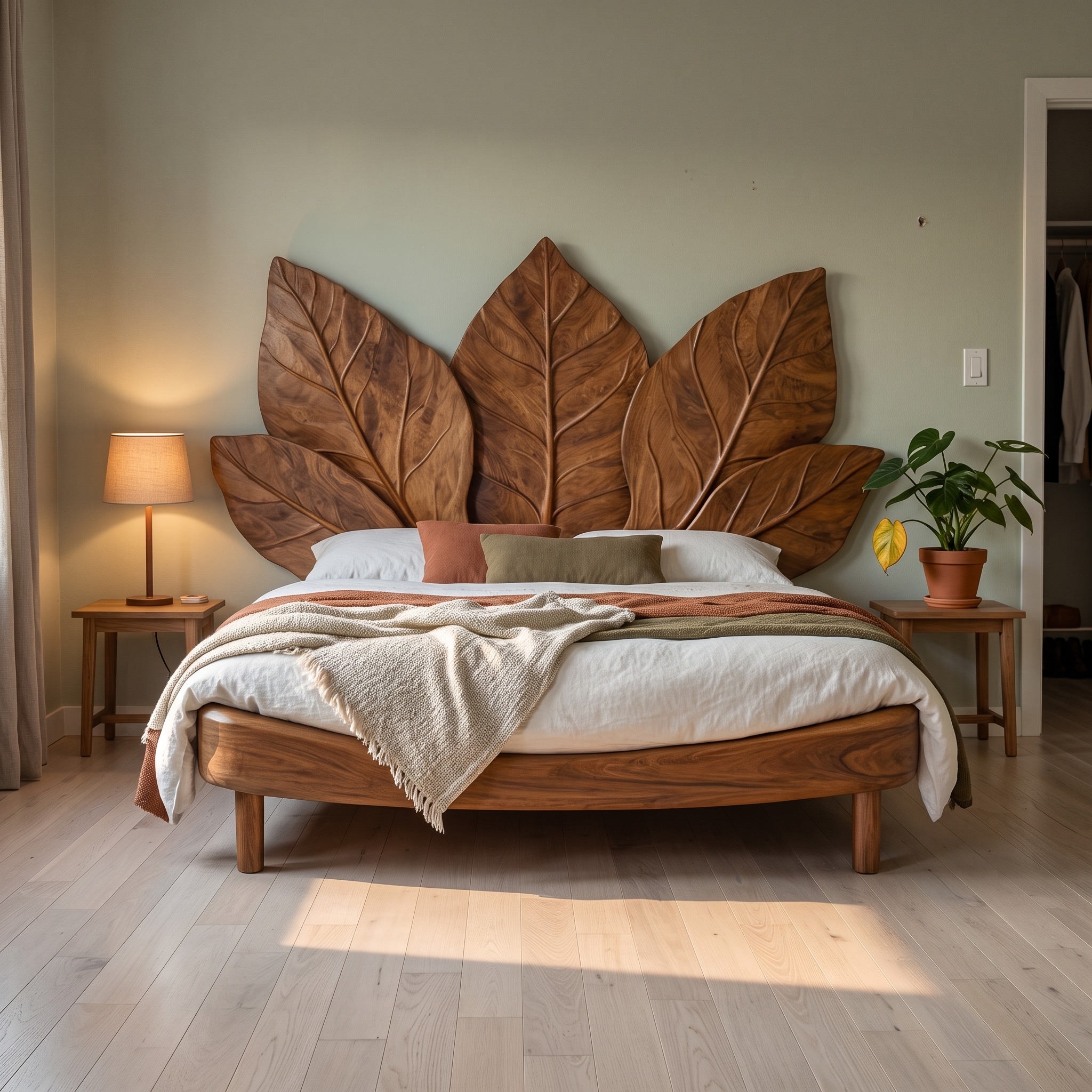 Rustic Leaf Bed Frame Christmas Holiday Bedroom Decor