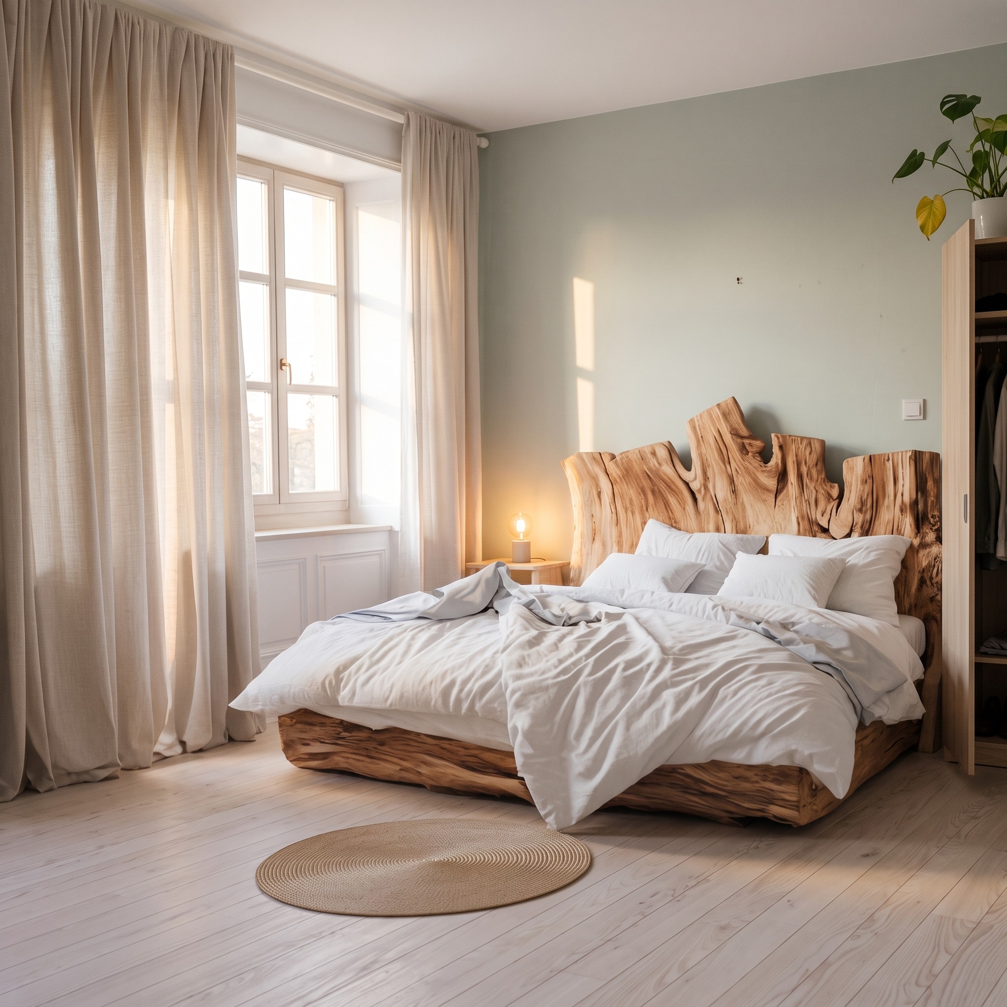 Rustic Live Edge Bed Frame for Master Bedroom