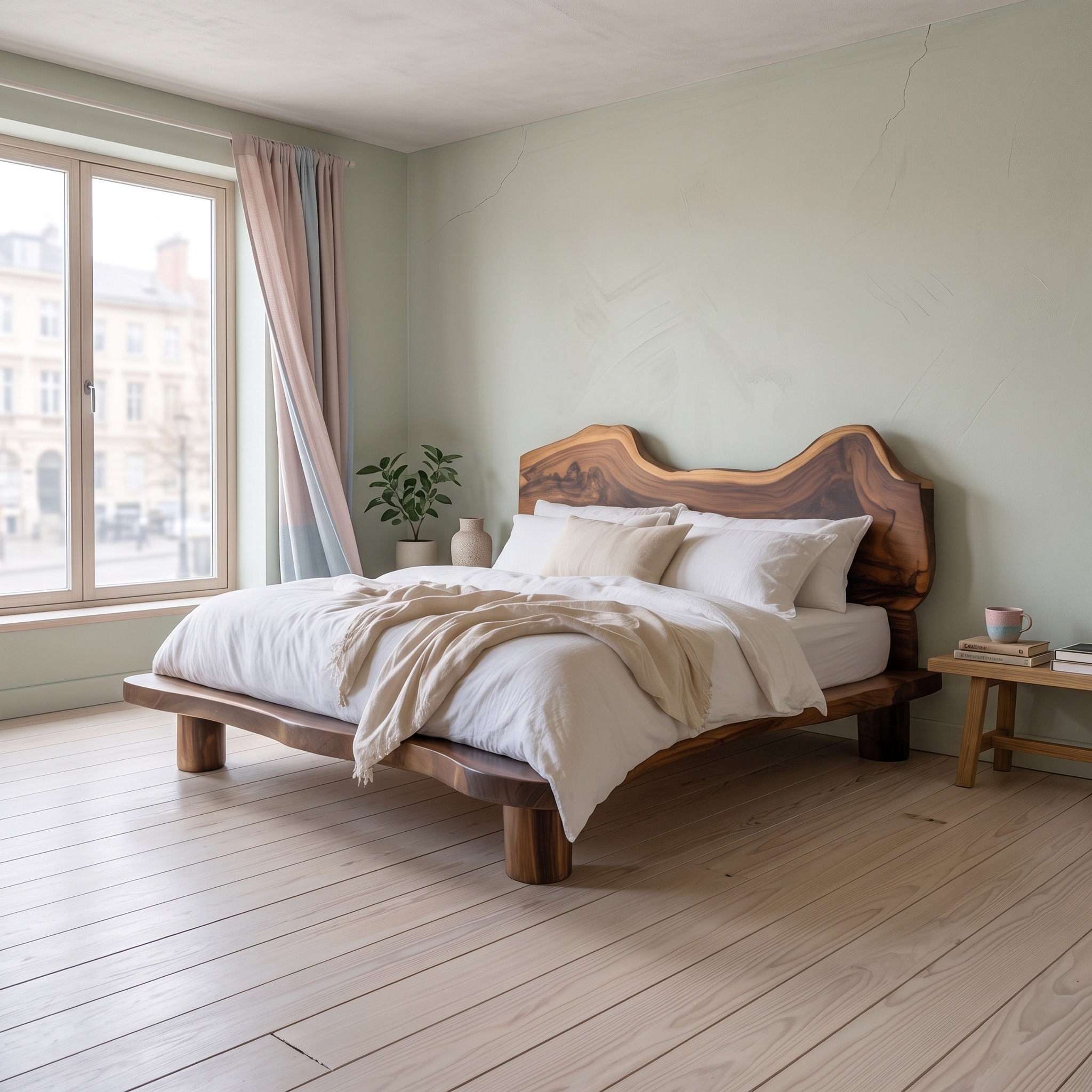 Rustic Live Edge Bed Organic Coastal Bedroom