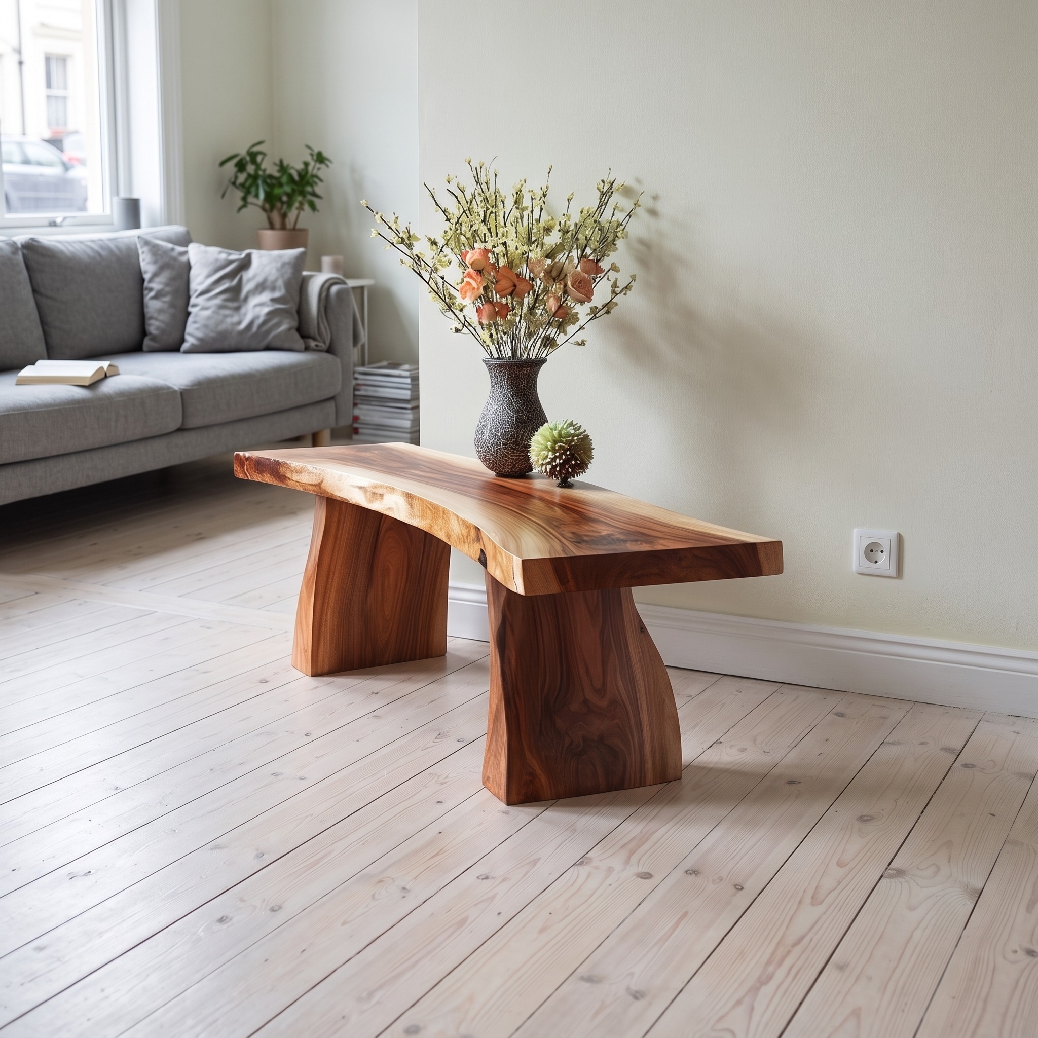 Rustic Live Edge Bench Entryway Living Room Furniture