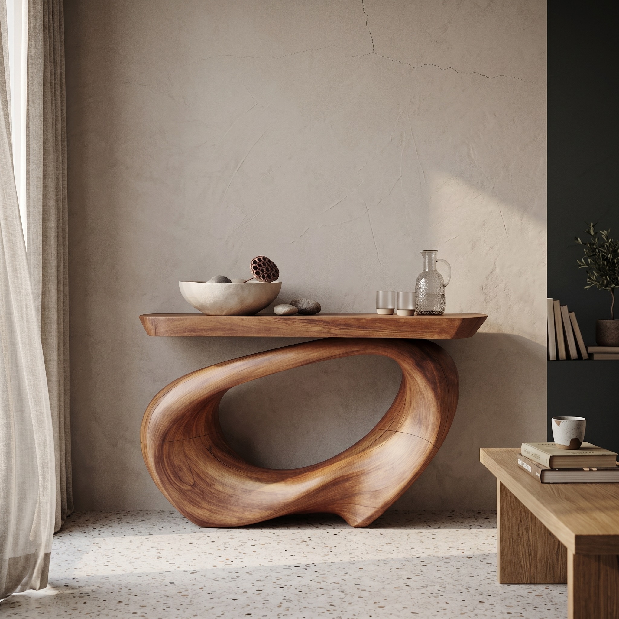 Rustic Live Edge Console Table Entryway Design