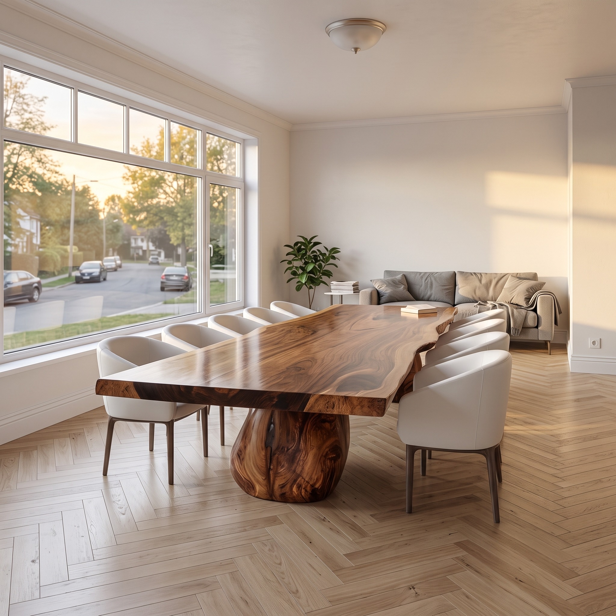 Rustic Live Edge Dining Table Meeting Room
