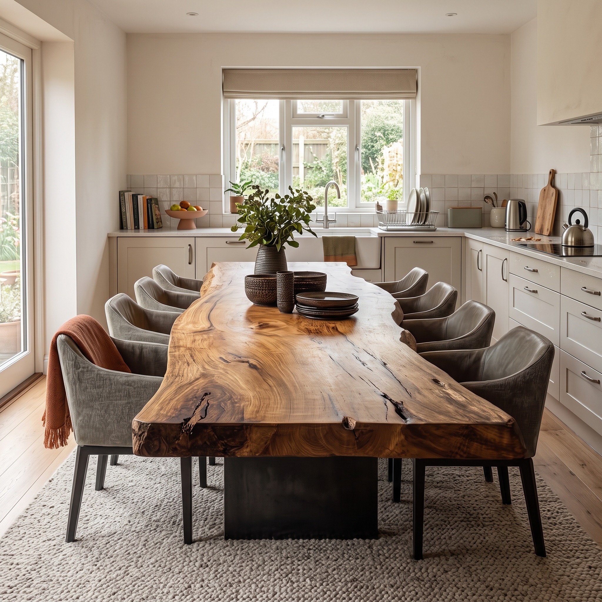 Rustic Live Edge Dining Table Modern Kitchen