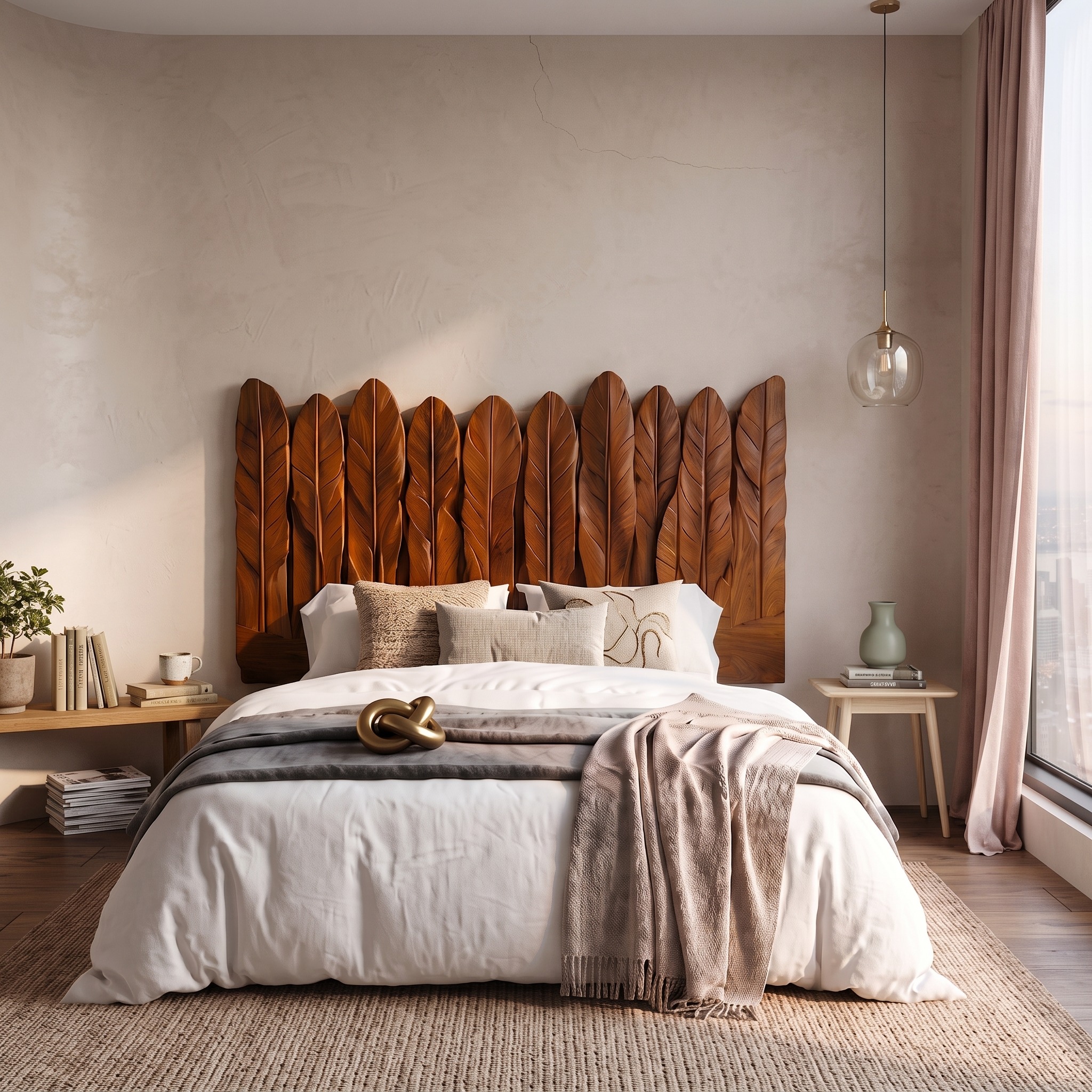 Rustic Live Edge Headboard Wooden Bed Headboard for Bedroom