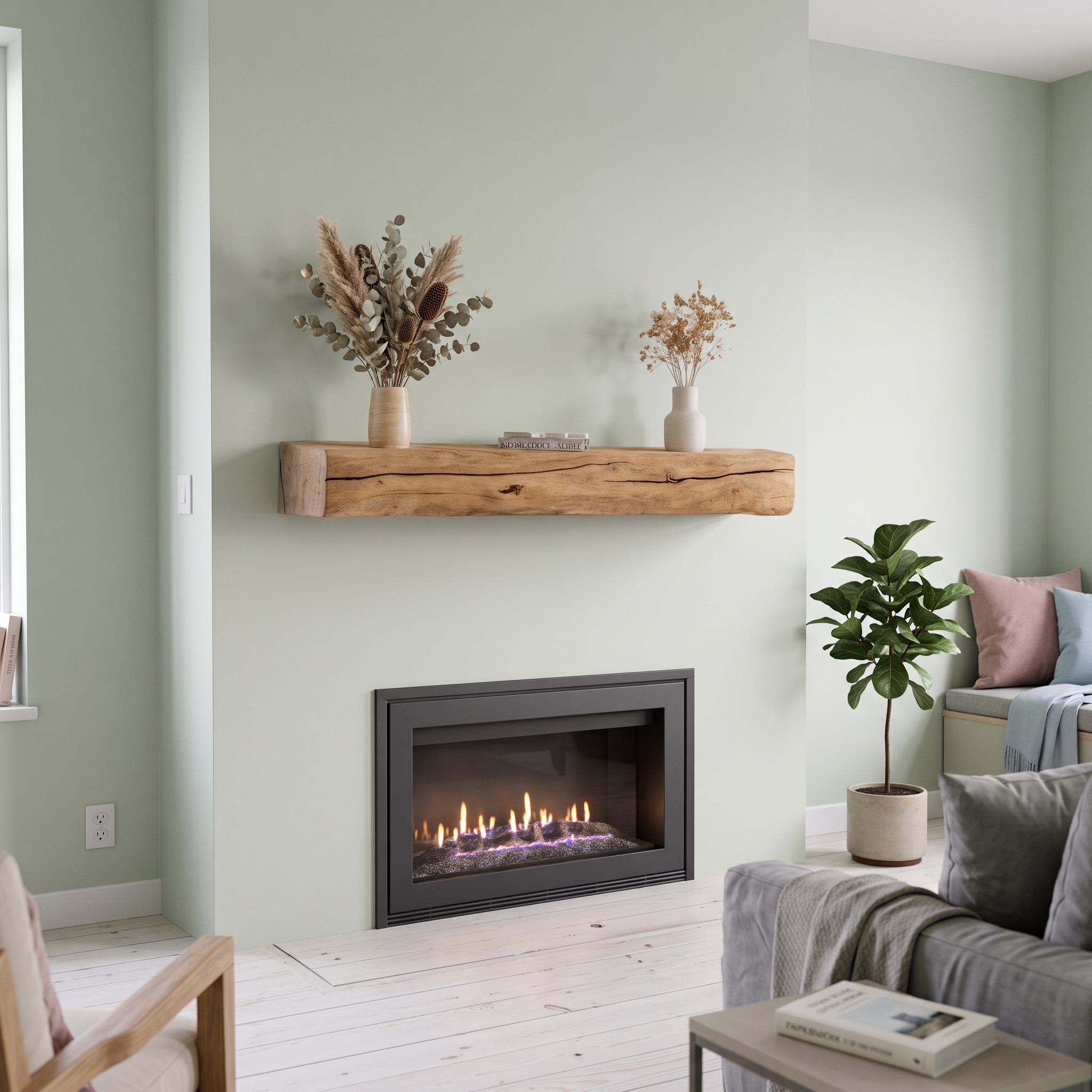 Rustic Live Edge Mantel for Living Room Home Decor