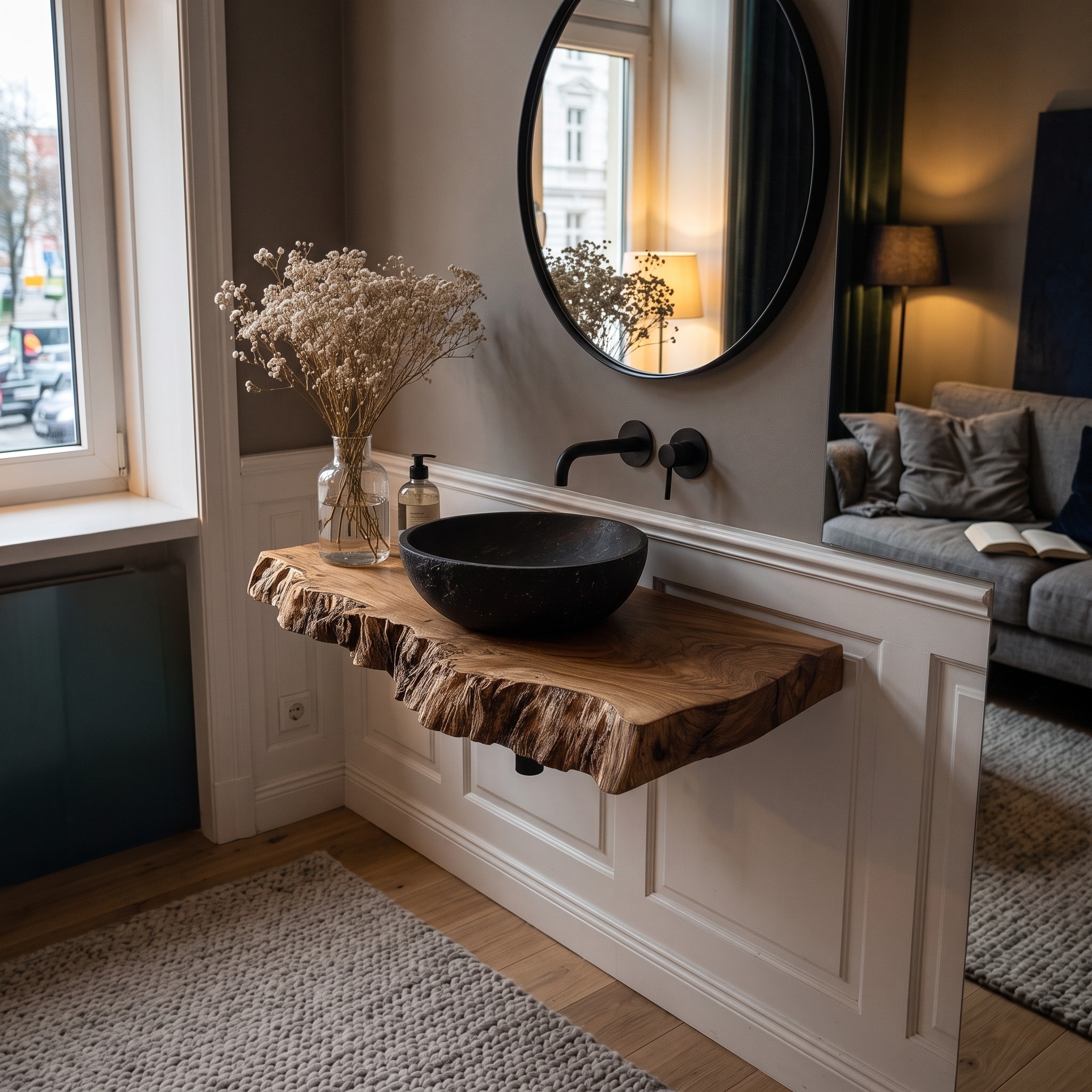 Rustic Live Edge Vanity Bathroom