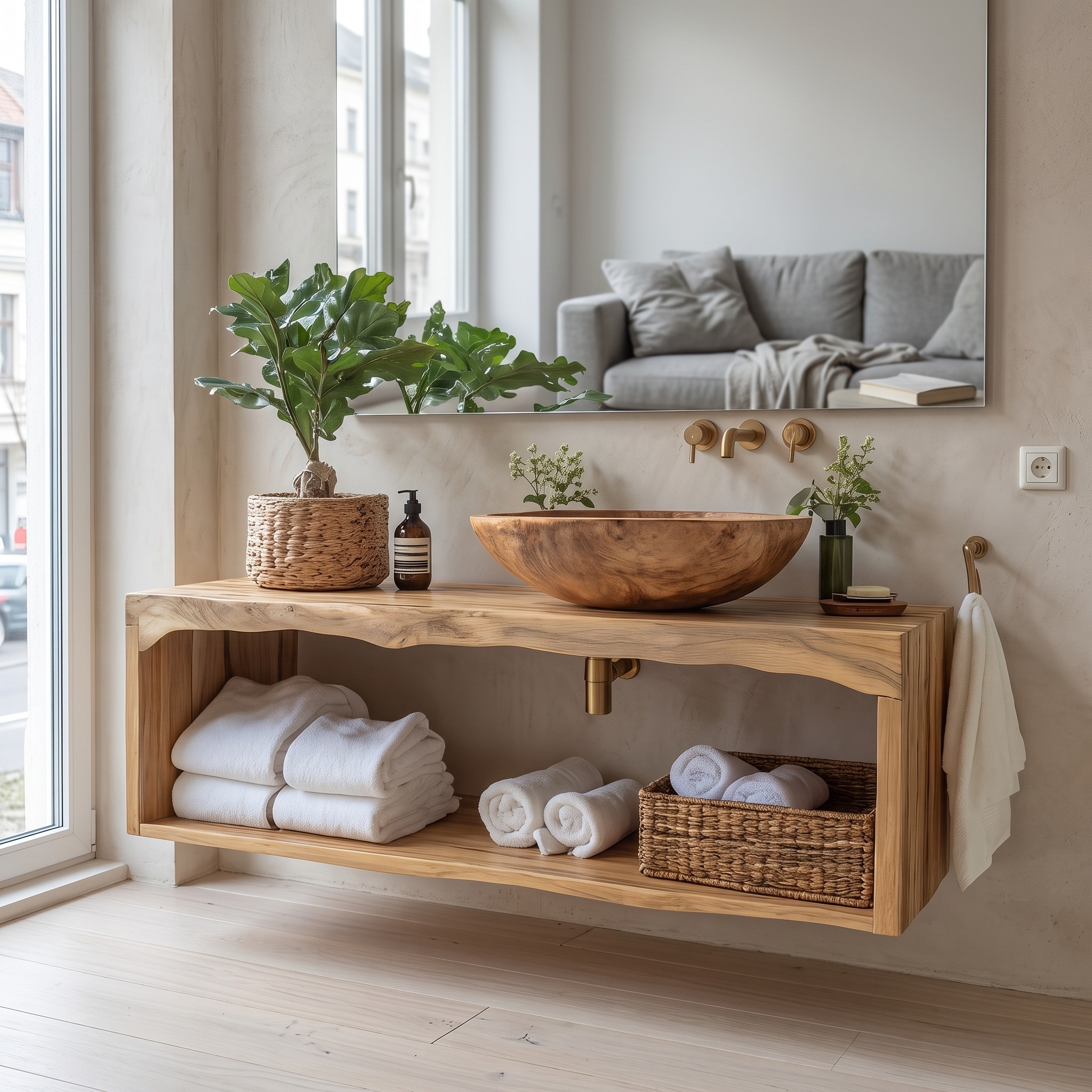 Rustic Live Edge Vanity for Bathroom Remodeling Decor