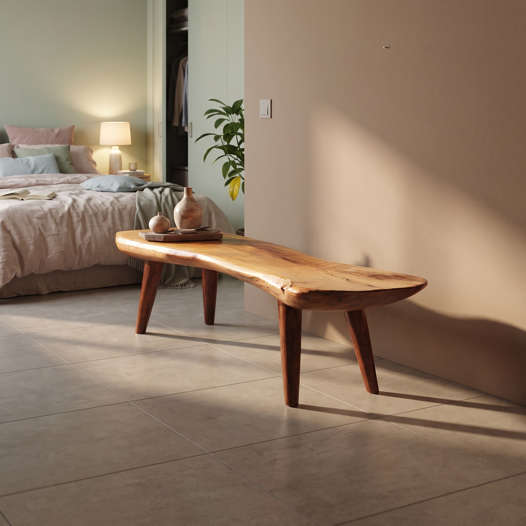 Rustic Long Bench Entryway Modern Accent Furniture
