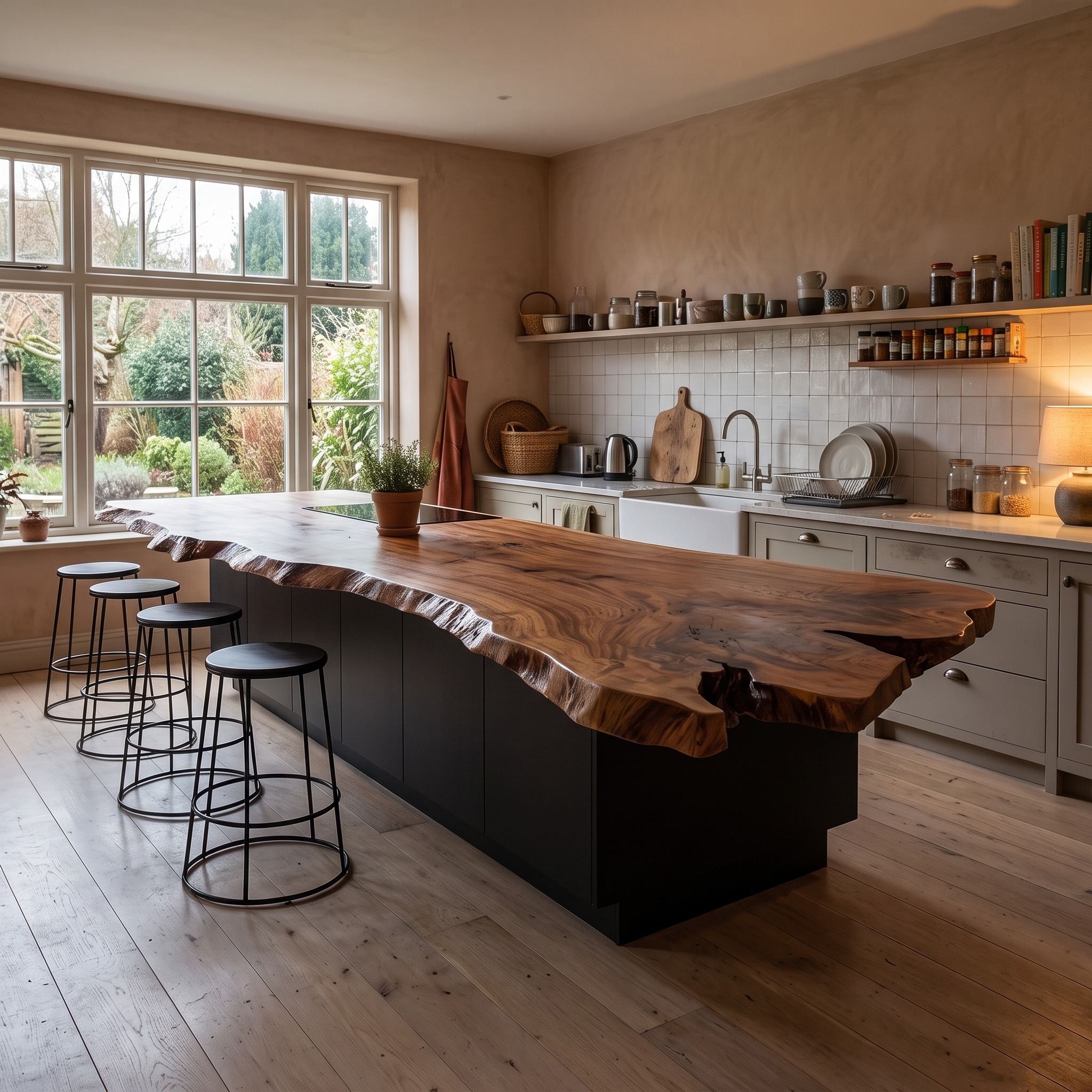 Rustic Luxury Live Edge Kitchen Island Kitchen or Chef Studio