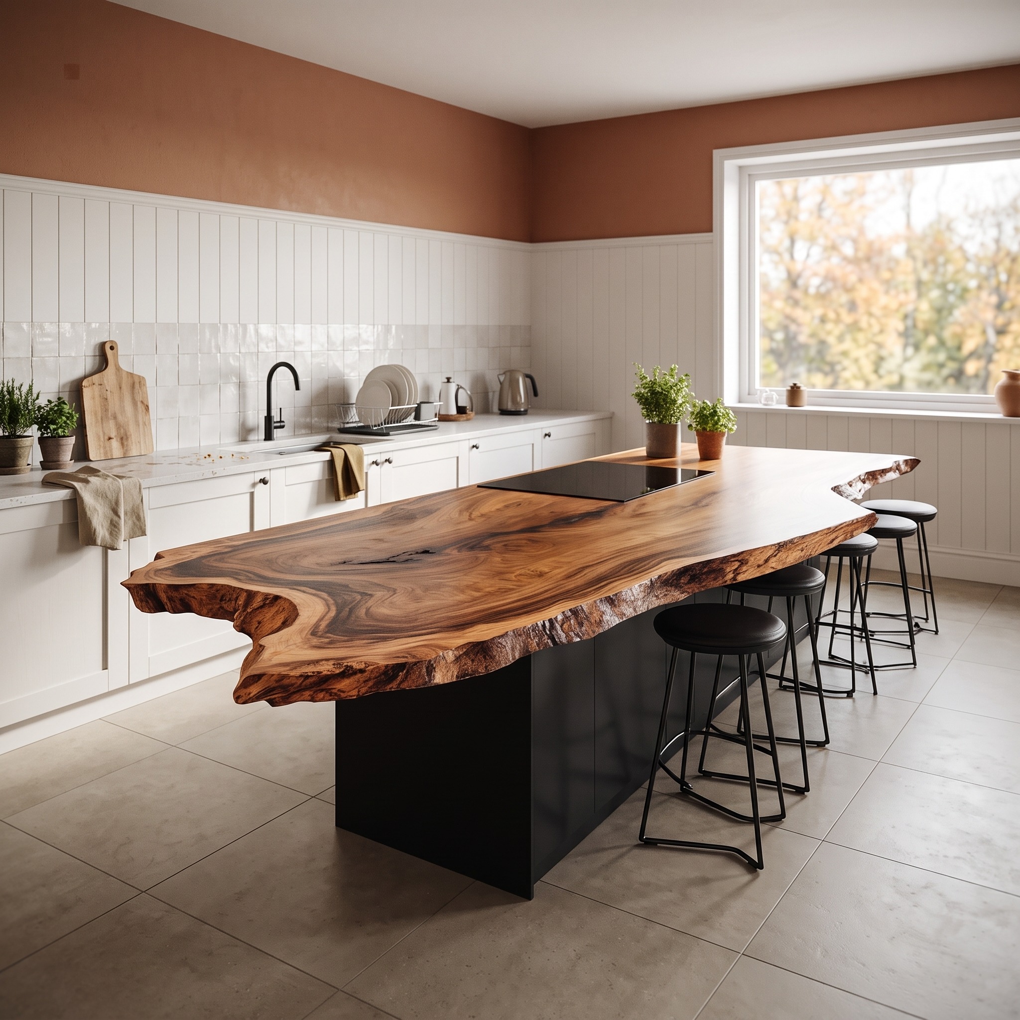 Rustic Luxury Live Edge Kitchen Island Kitchen or Home Bar