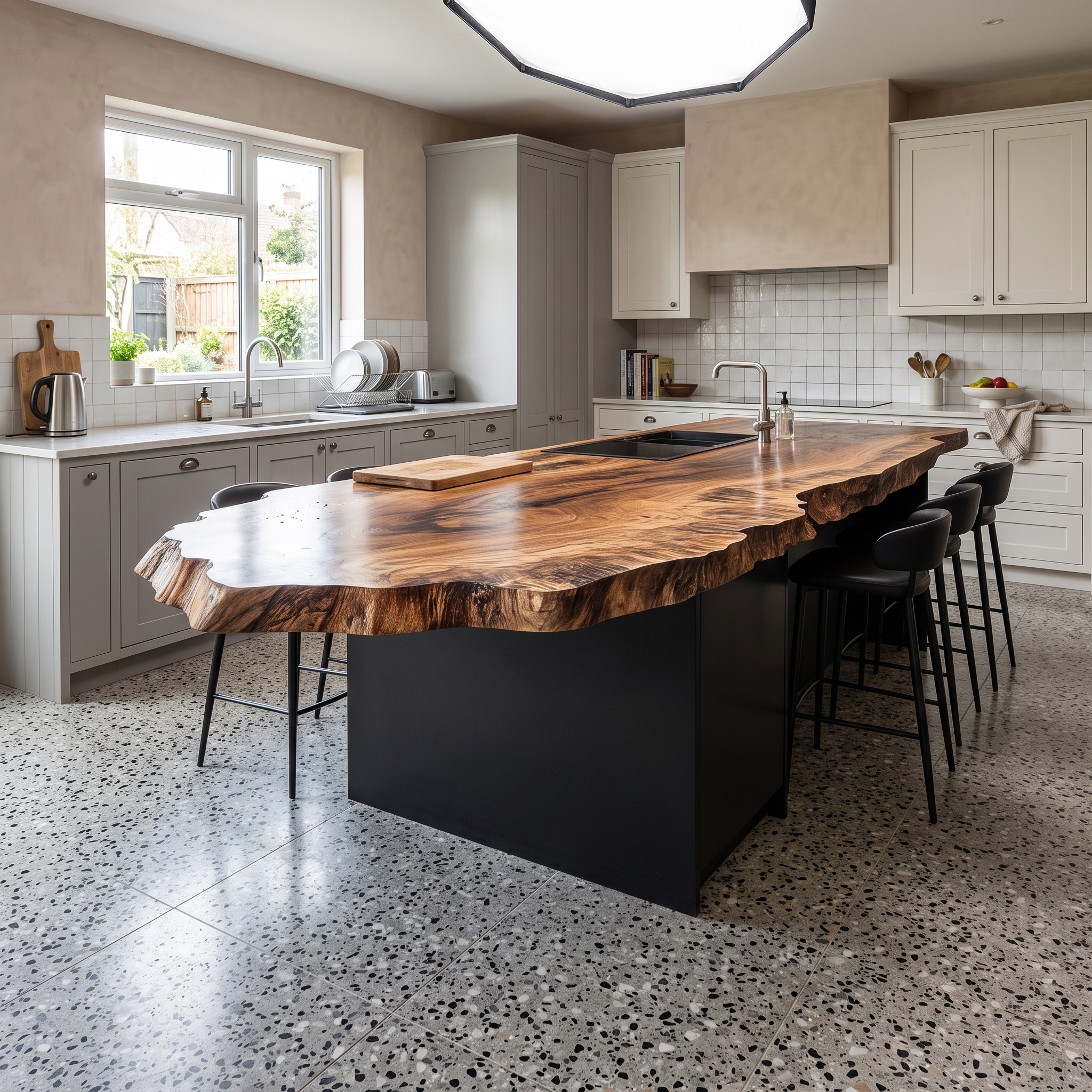 Rustic Luxury Organic Kitchen Island Kitchen or Cooking Space