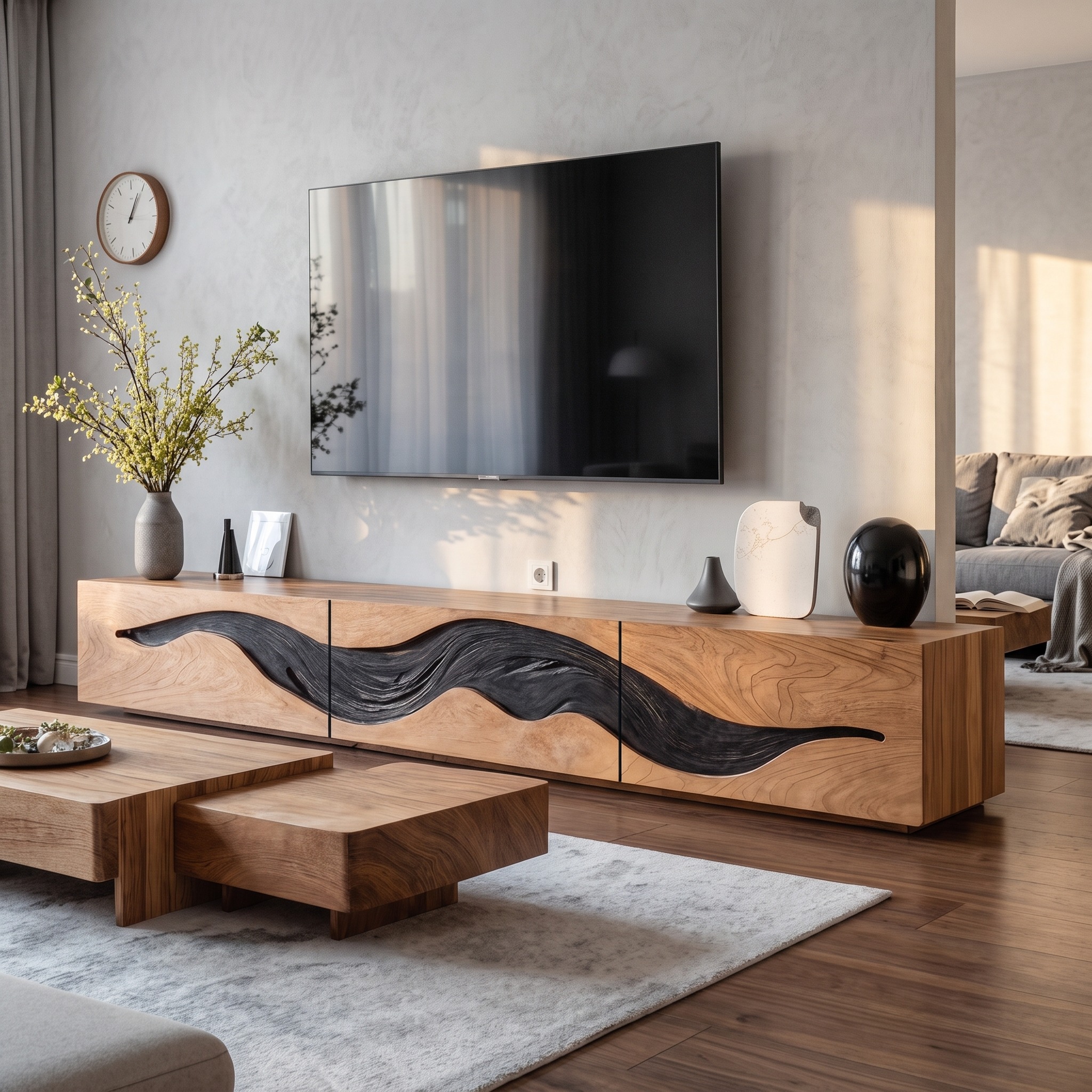 Rustic Media Console for Entryway and Decor