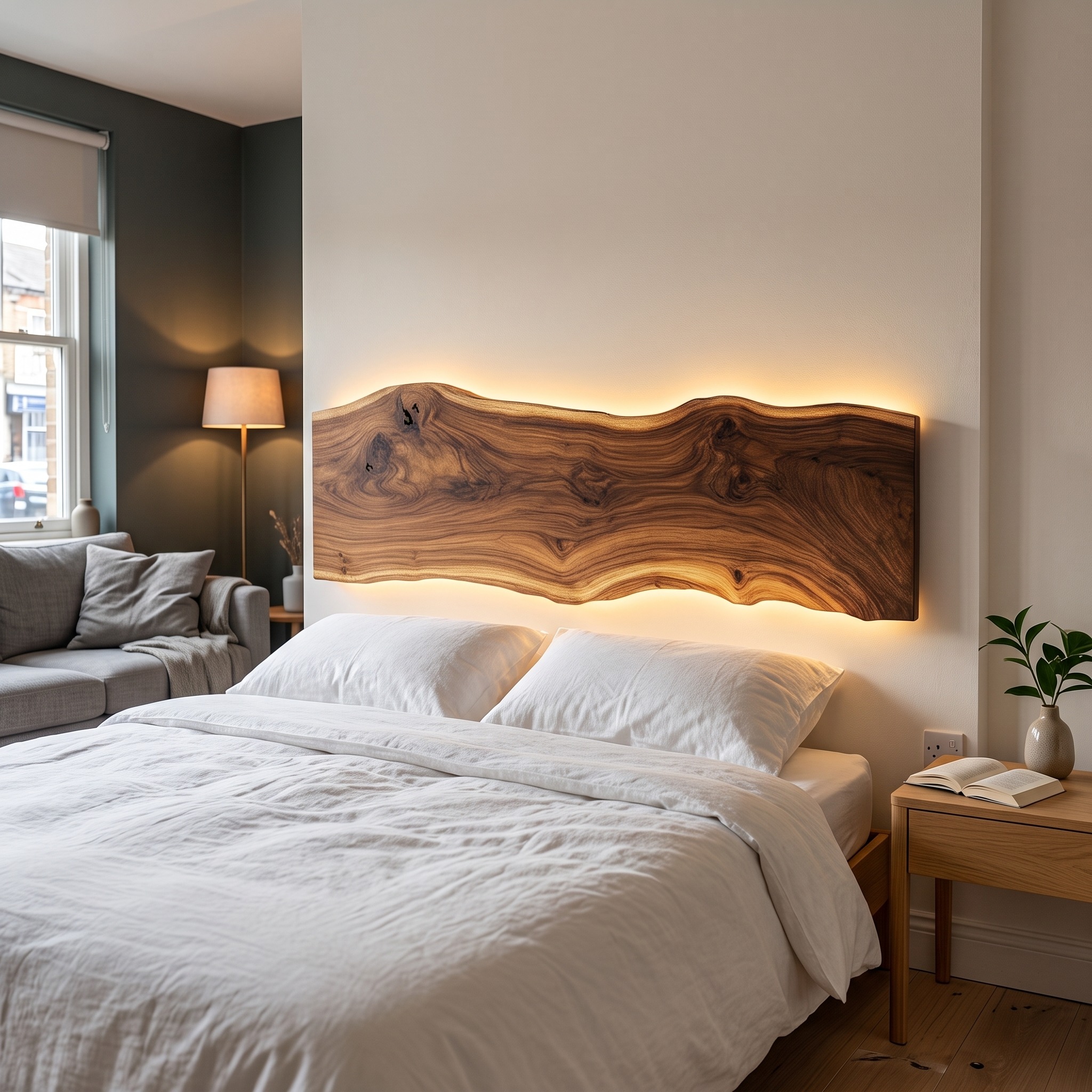 Rustic Modern Live Edge Headboard Bedroom or Master Room