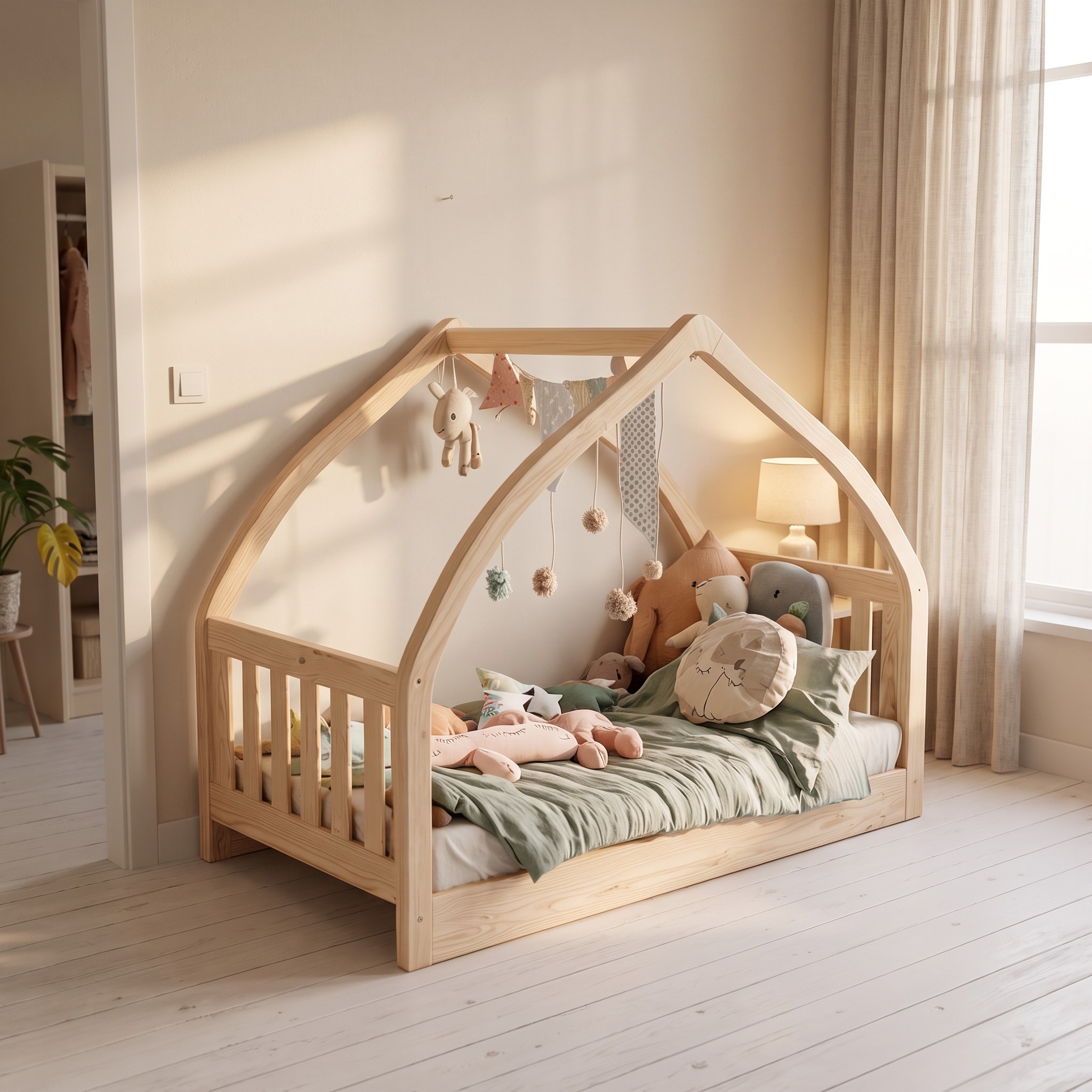 Rustic Montessori Kids Bed Toddler Room Bedroom