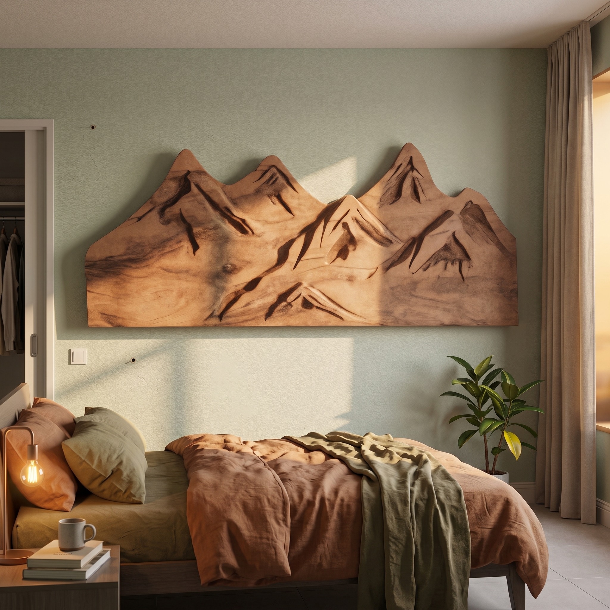 Rustic Mountain Wall Art for Living Room or Lodge
