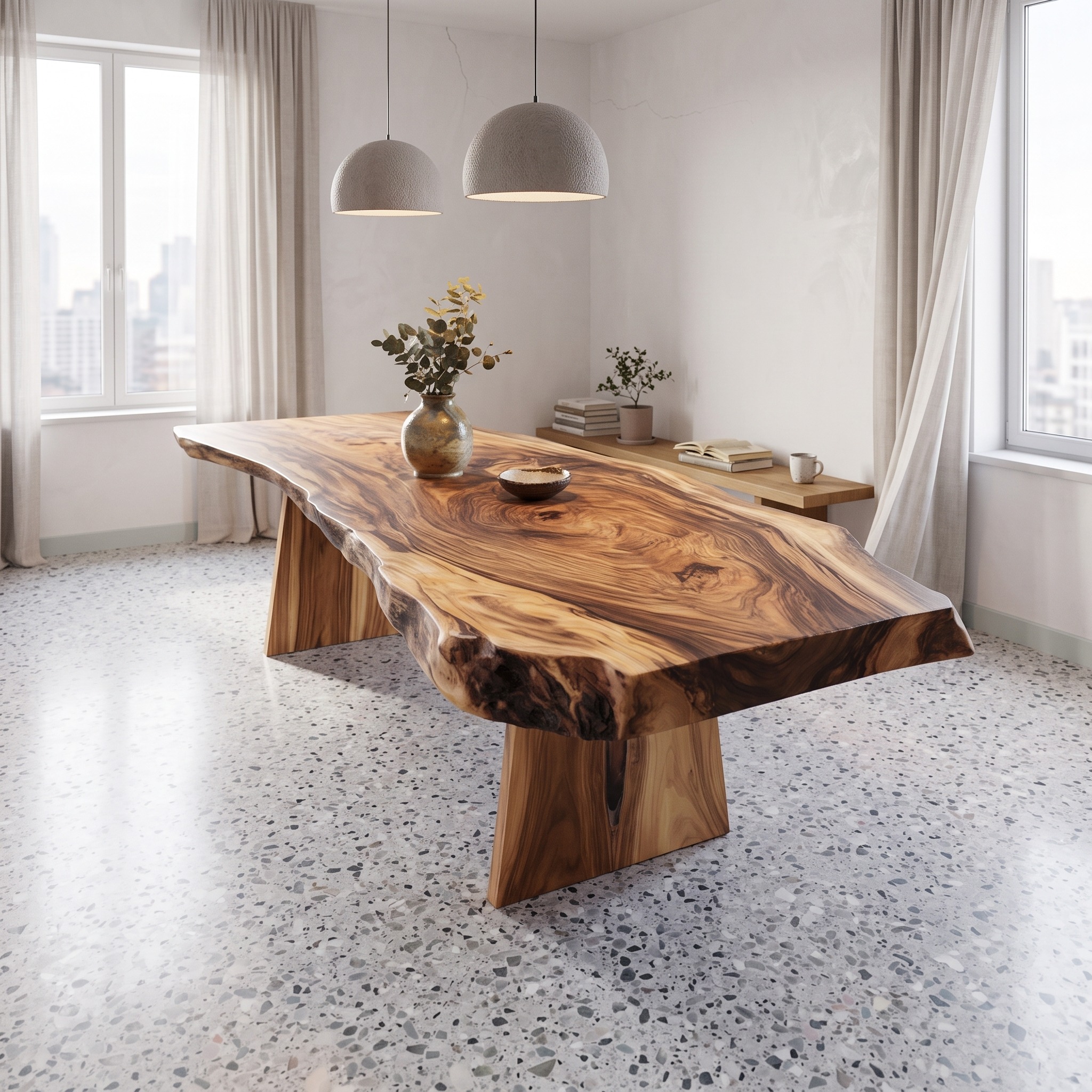 Rustic Natural Slab Dining Table Dining Room