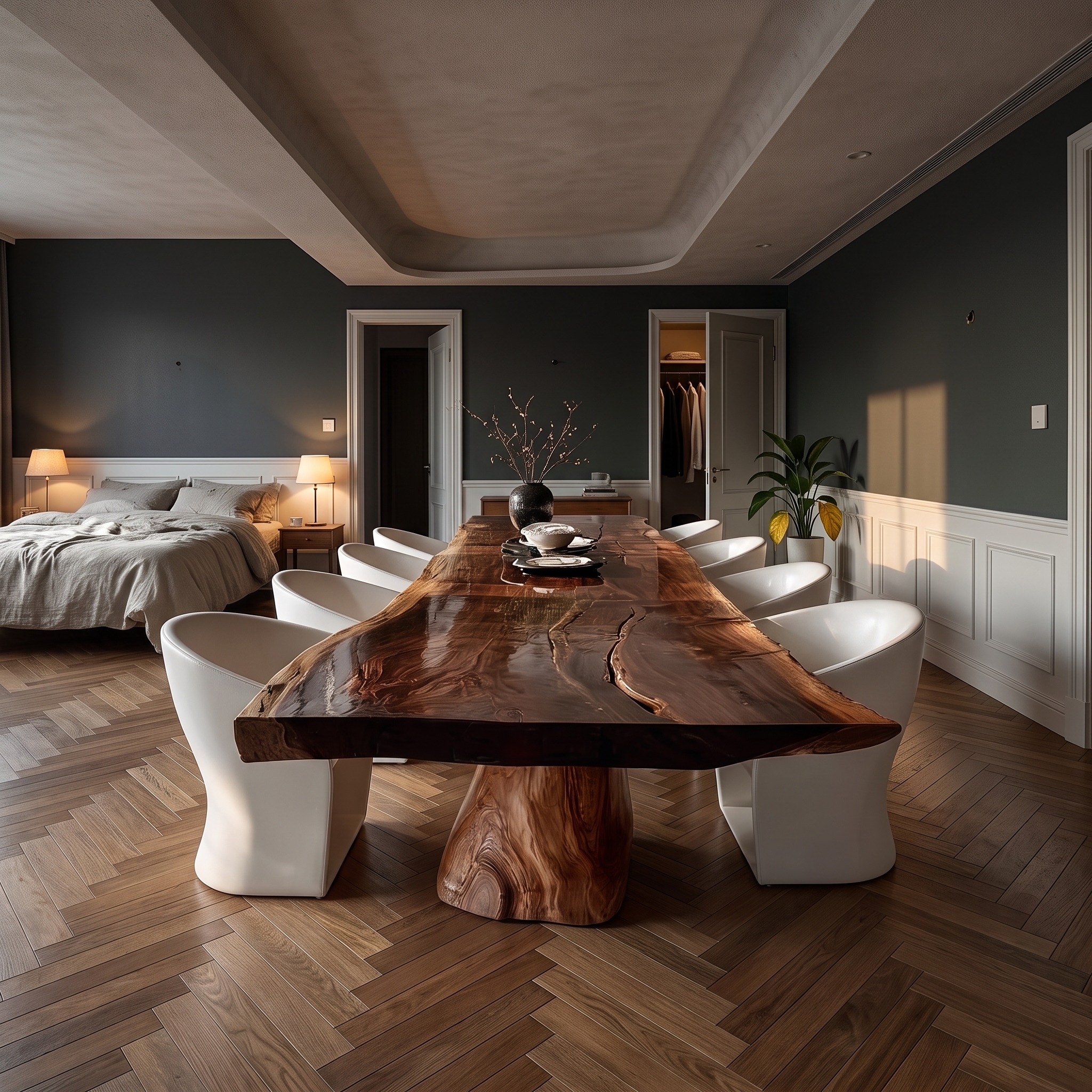 Rustic Natural Wood Dining Table Dining Room