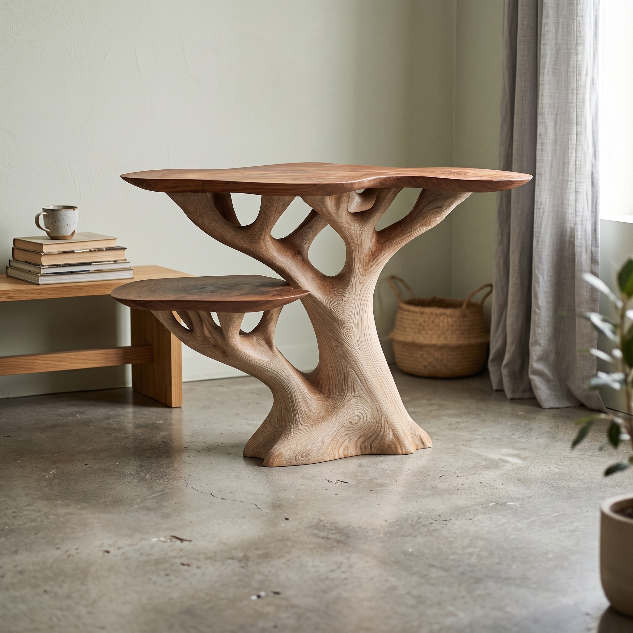 Rustic Organic End Table Bedroom or Living Room Accent