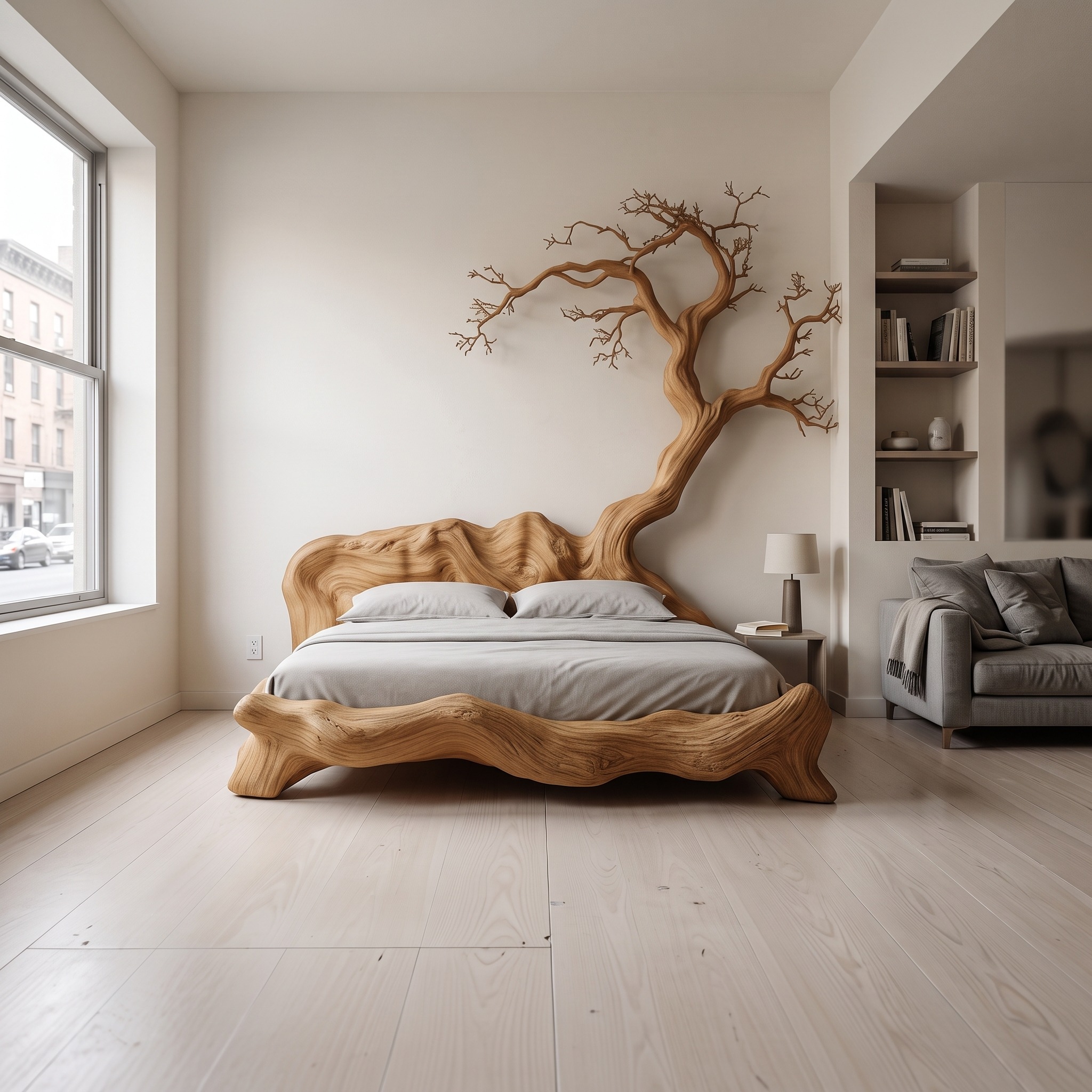 Rustic Organic Tree Branch Bed Contemporary Bedroom