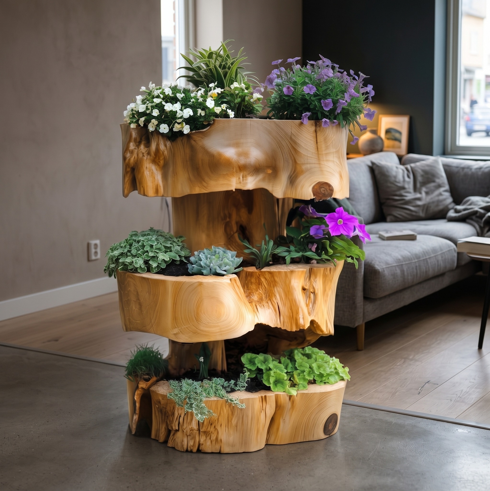 Rustic Planter for Outdoor Gardens and Small Spaces in a Charming Backyard Setting