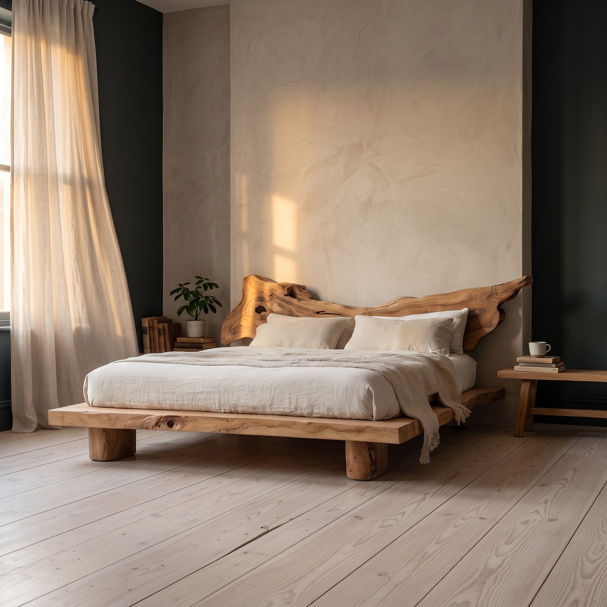 Rustic Platform Bed King Room