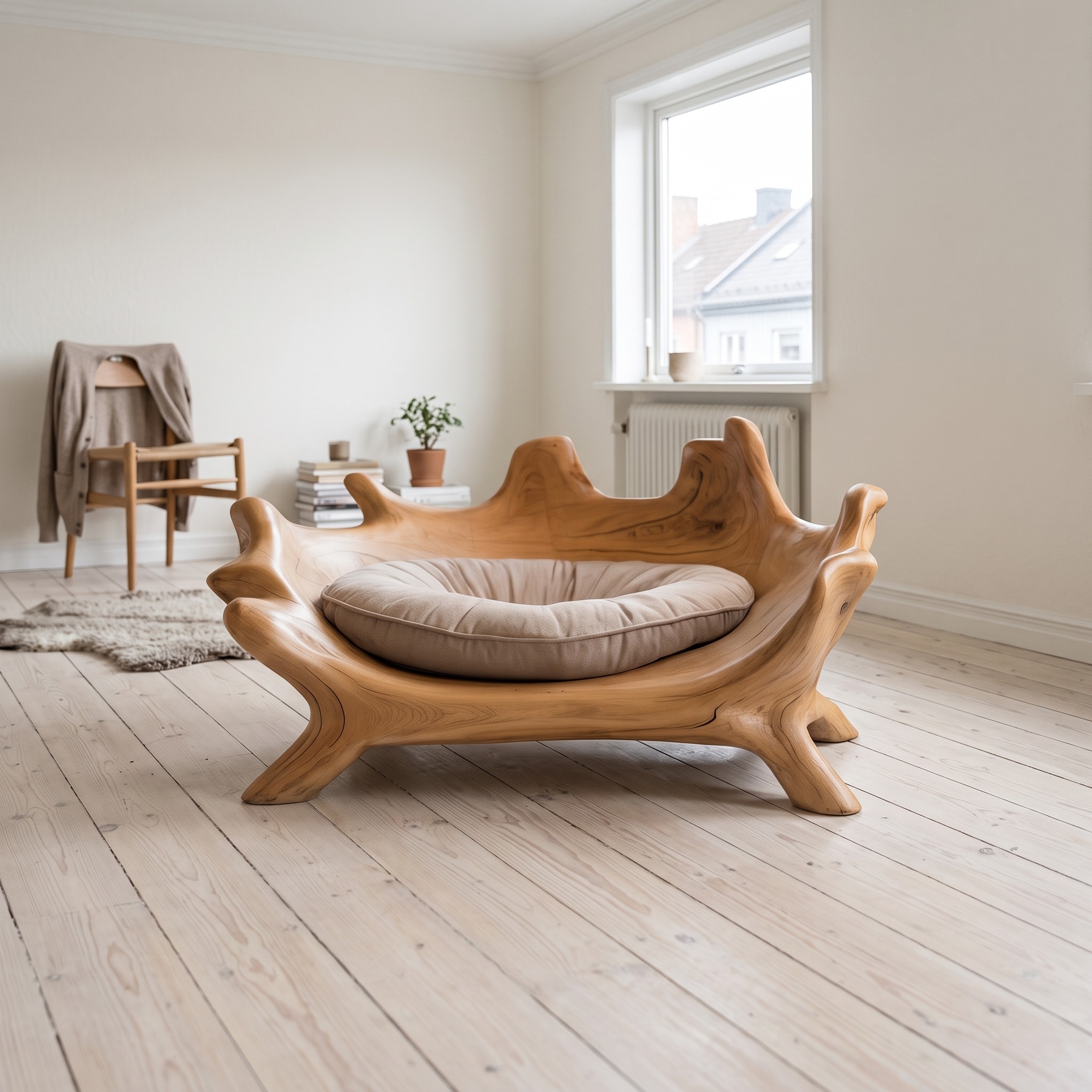 Rustic Raised Pet Bed for Living Room and Home Interior