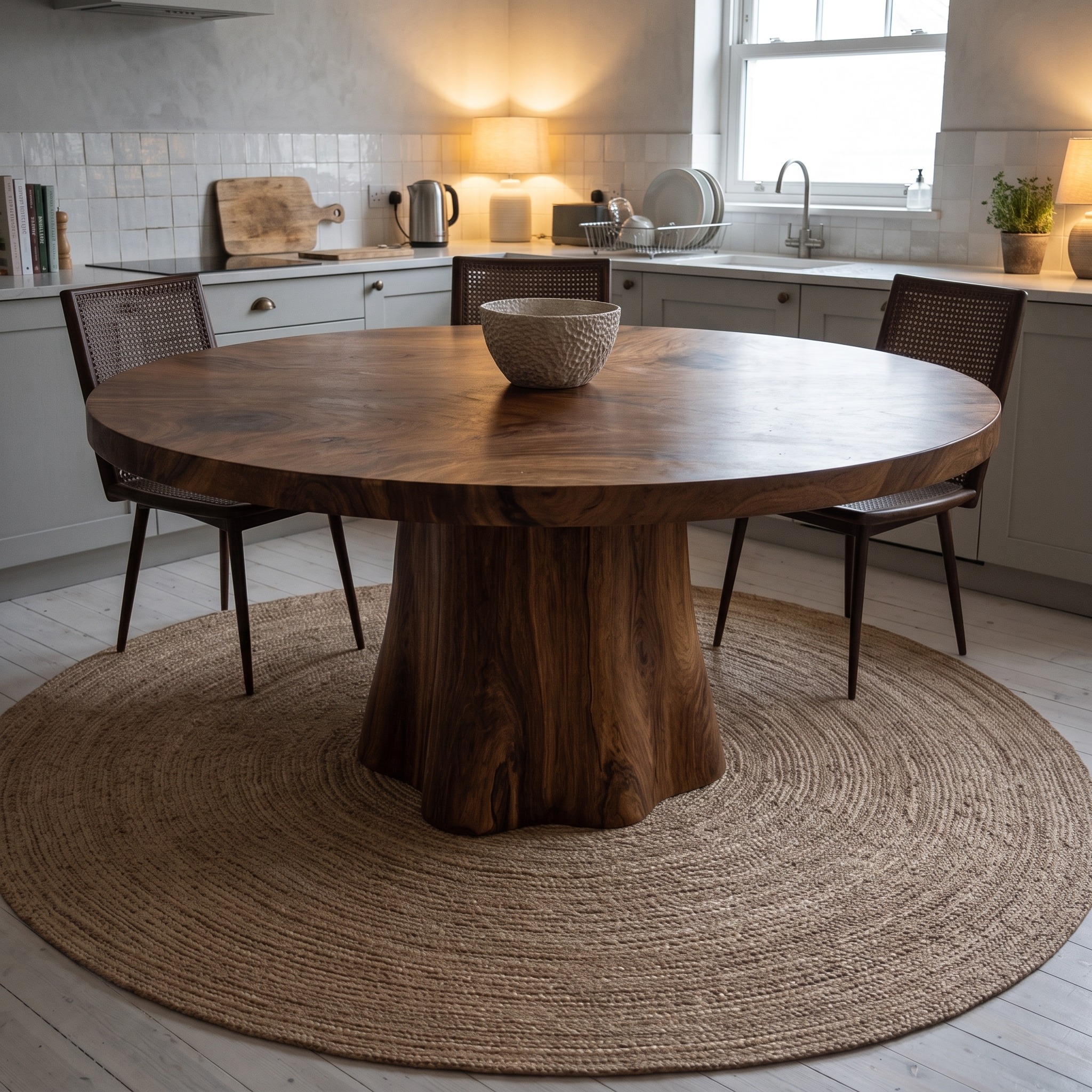 Rustic Round Dining Table for Dining Room and Kitchen