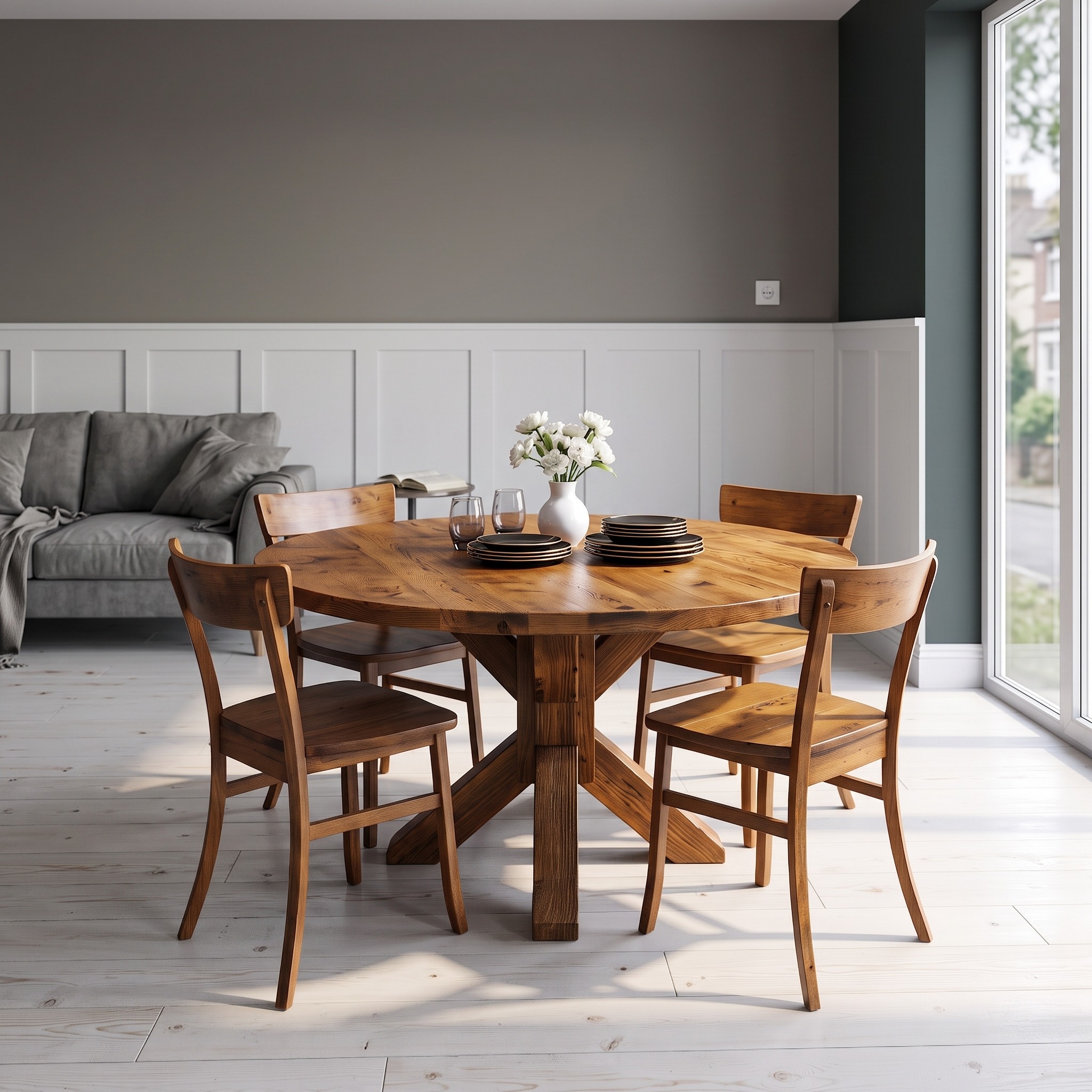 Rustic Round Dining Table Small Dining Room