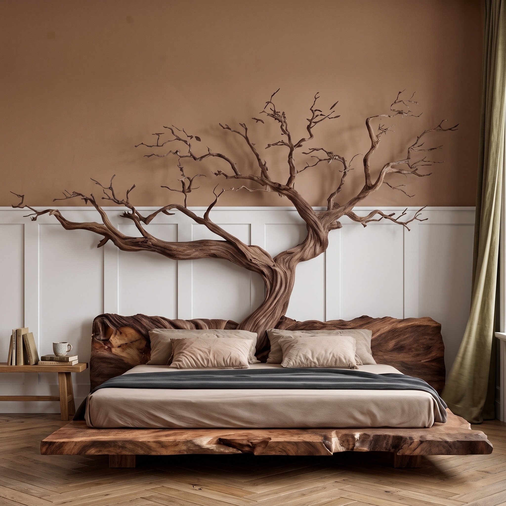 Rustic Sculptural Wall Headboard Art for Bedroom and Master Suite