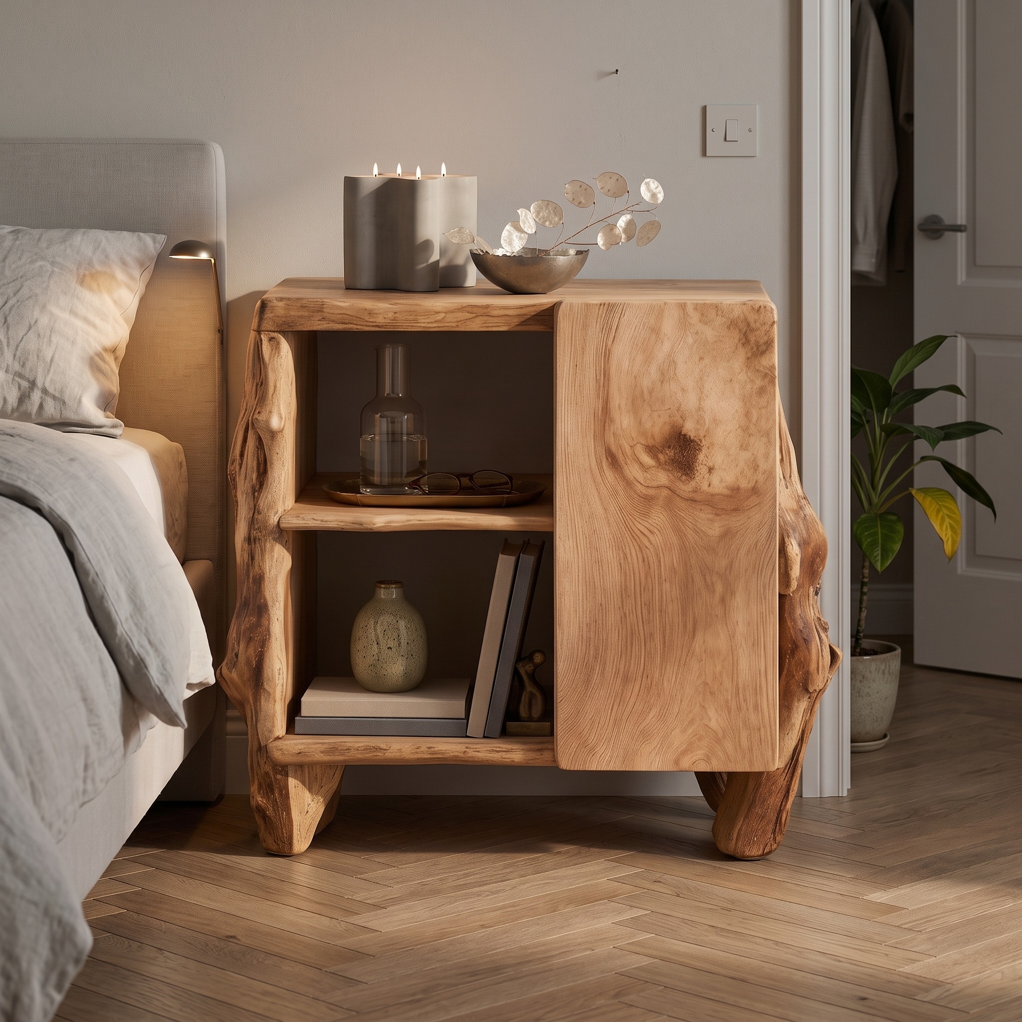 Rustic Side Cabinet for Bedroom Furniture Solutions