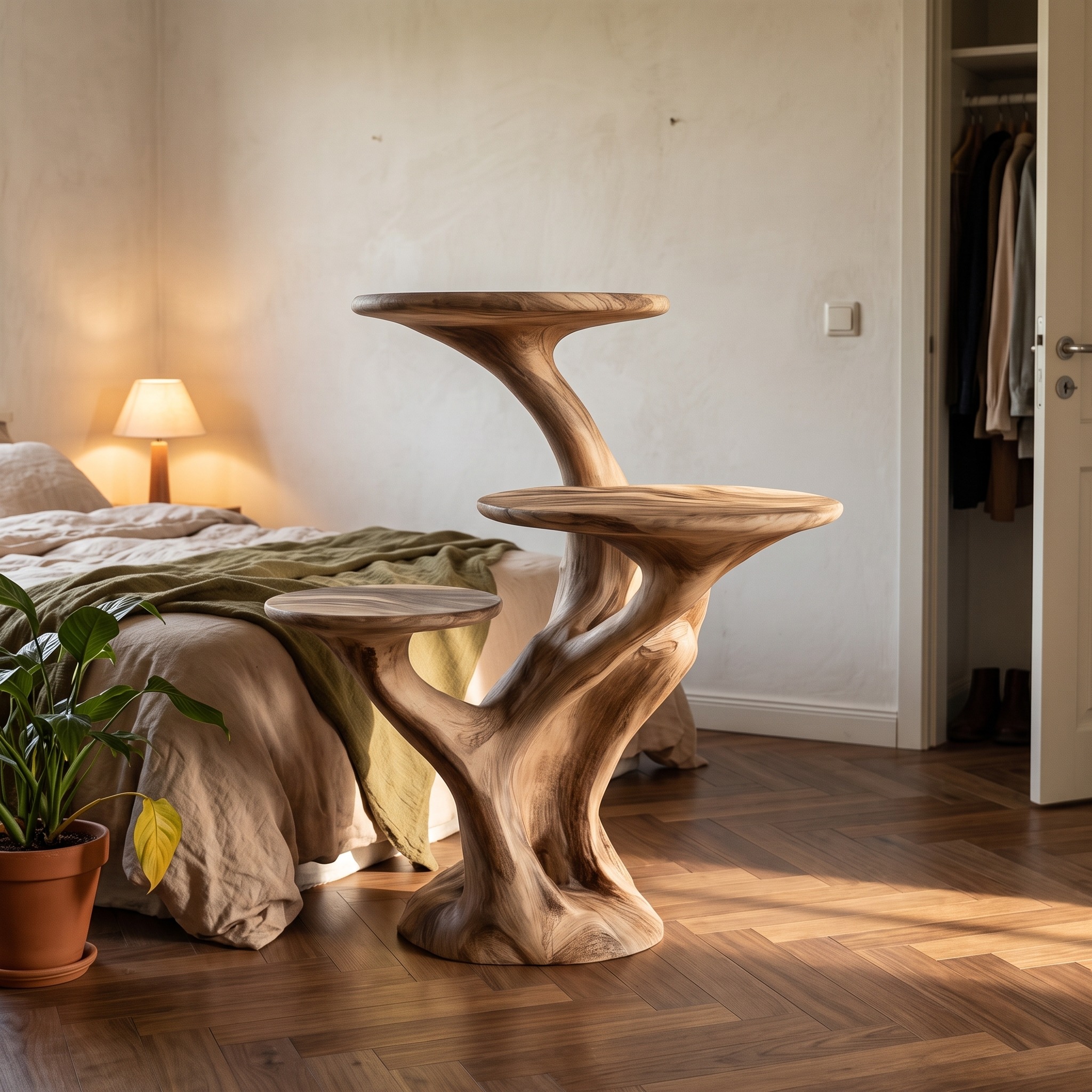Rustic Side Table Reading Nook