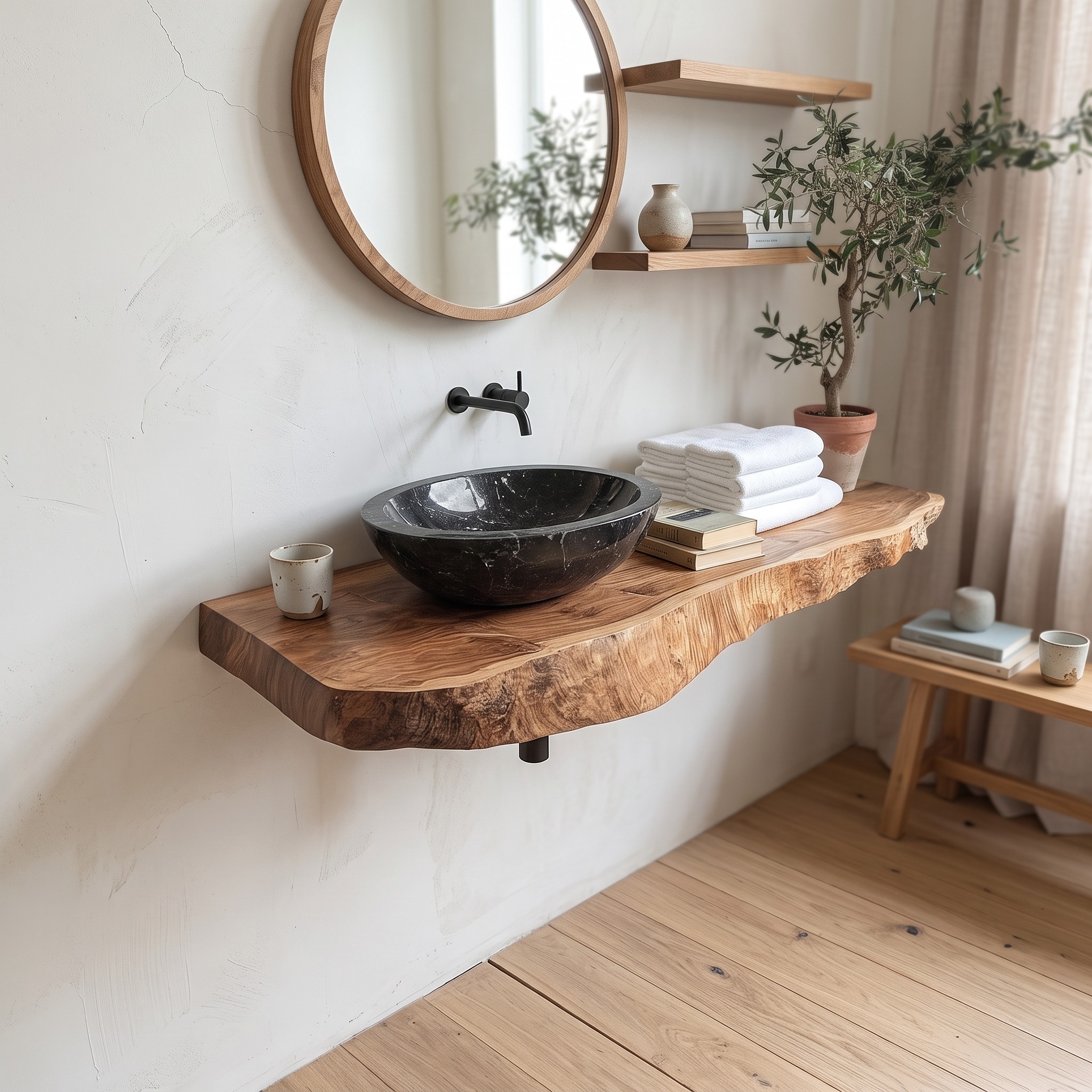 Rustic Single Sink Vanity Bathroom - Model SINLBRV112
