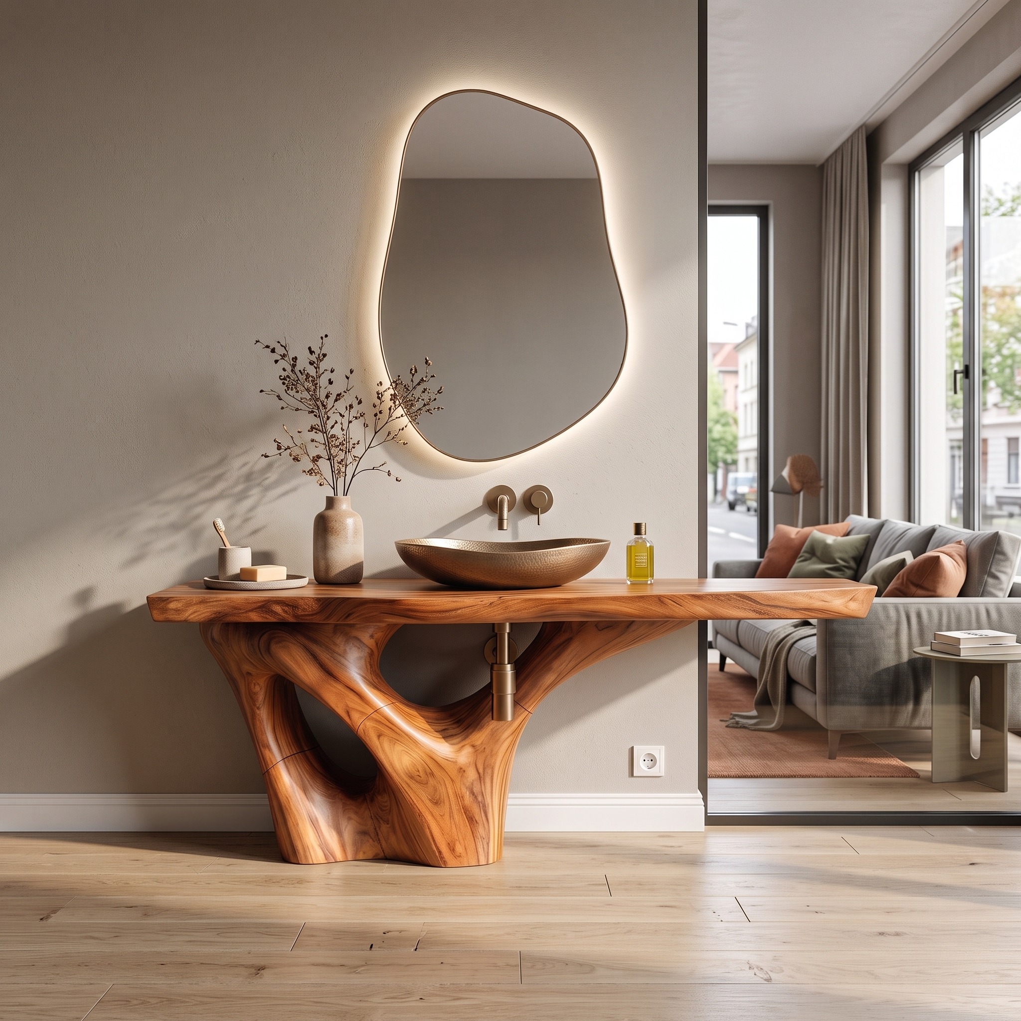 Rustic Solid Vanity for Timeless Bathroom Furniture