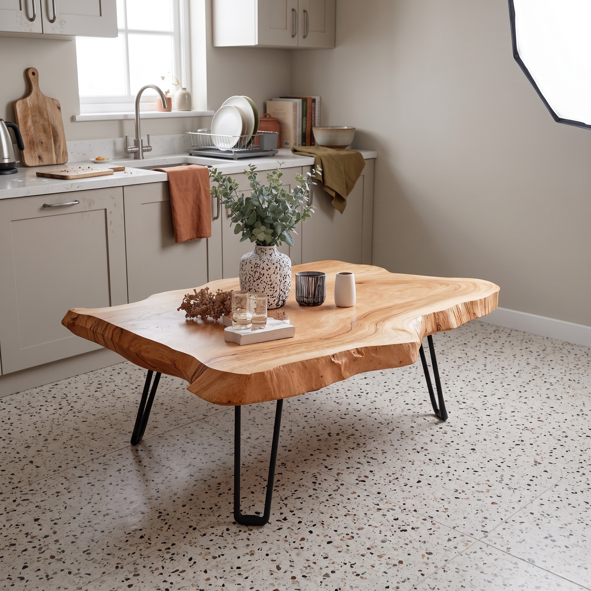 Rustic Solid Wood Coffee Table for Entryway Design