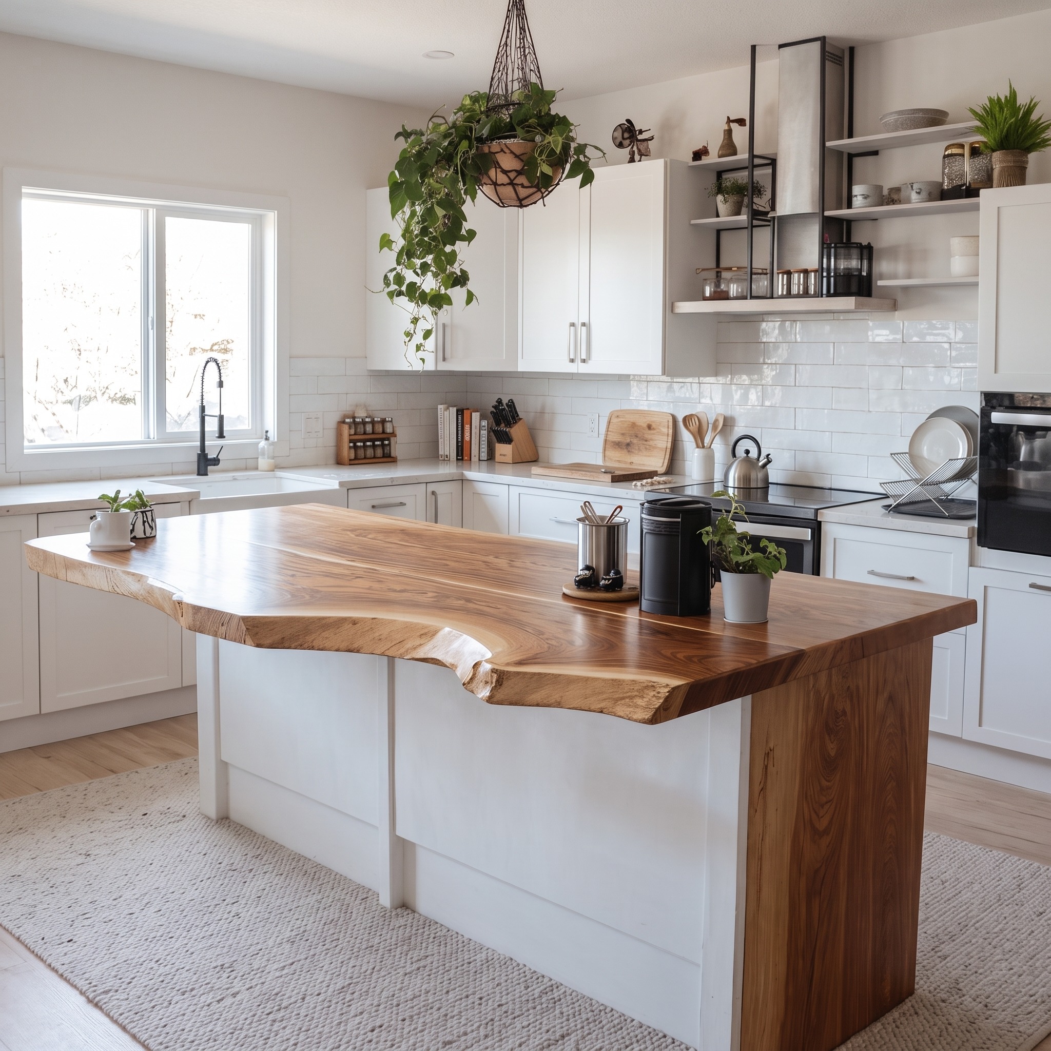 Rustic Solid Wood Kitchen Tabletop for Cozy Kitchen Decor